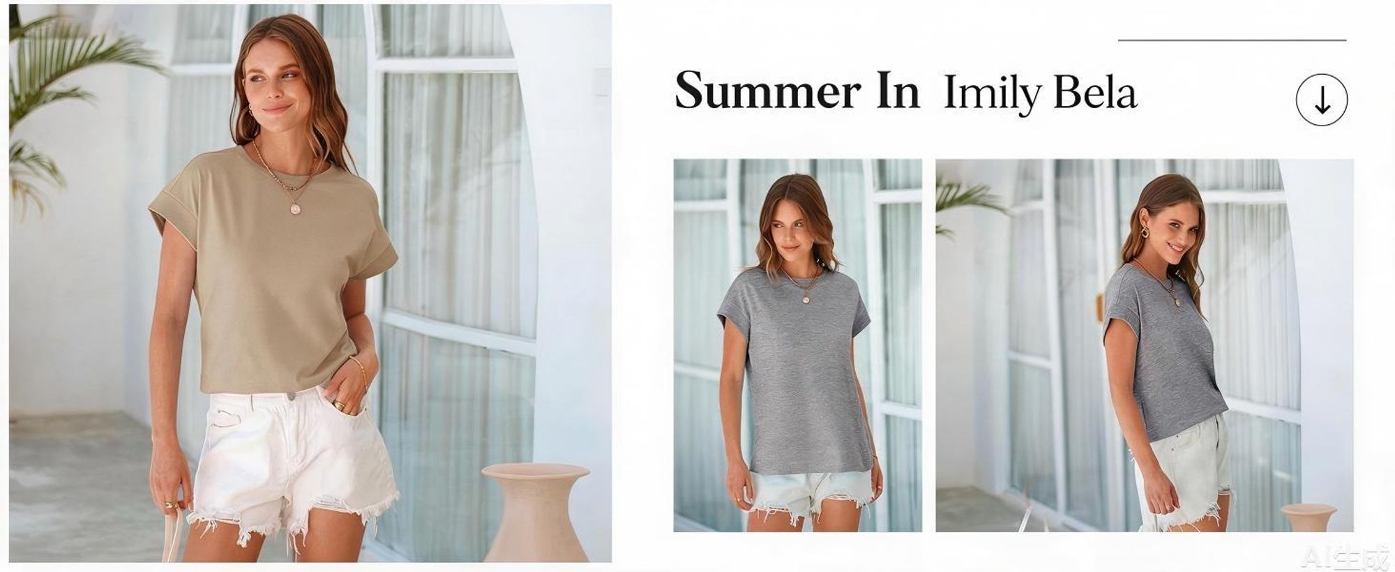 Sommerliches Damen-T-Shirt, Kurzarm, Rundhalsausschnitt, einfarbig, lockere Passform,Größe:M