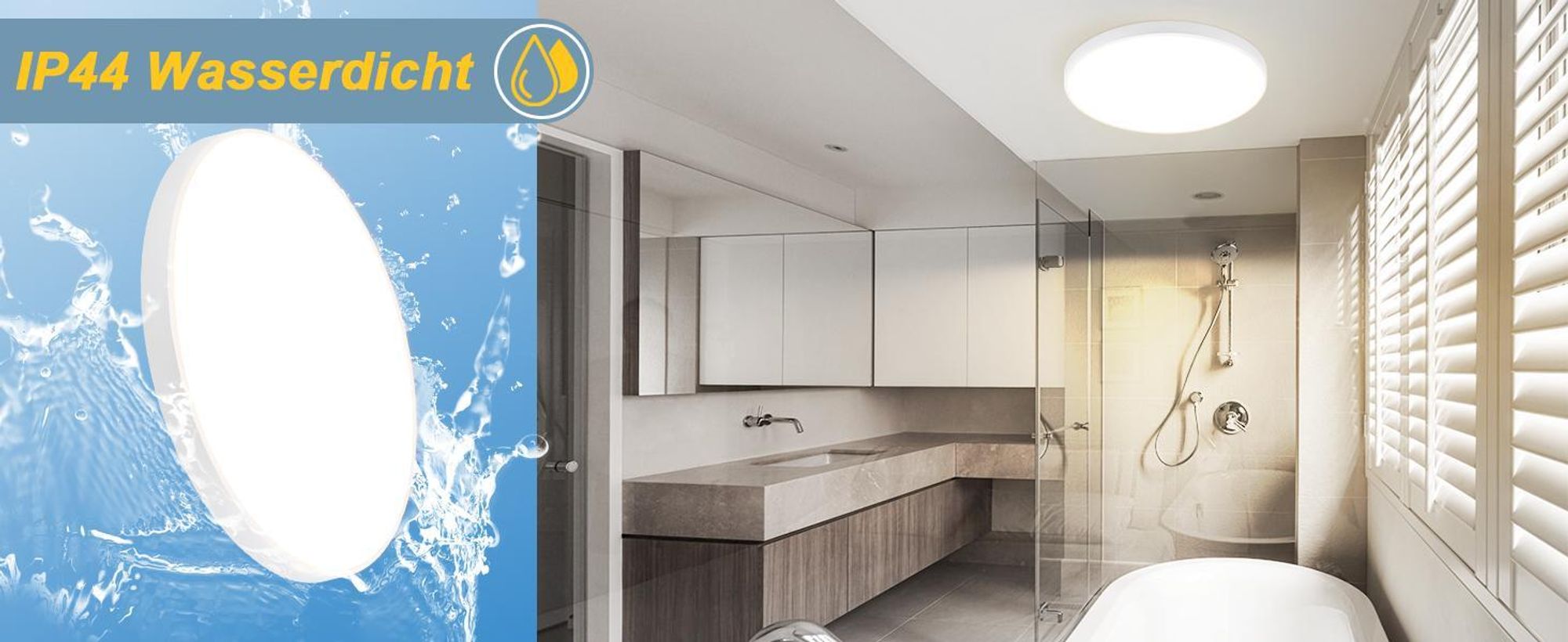 ZMH LED Deckenleuchte 36W Dimmbar Deckenlampe 37cm Rund mit Fernbedienung Küchenlampe für Badezimmer Küche Wohnzimmer Weiß