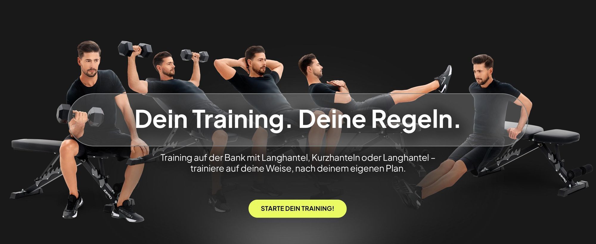 Zipro Profi Hantelbank Klappbar Jacked – Verstellbare Schrägbank & Negativbank (7+3 Stufen) Extra Dicke Polsterung Belastbar Trainingsbank für Zuhause