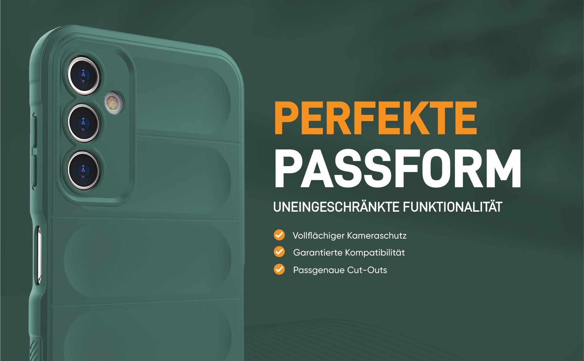 Grünes robustes Smartphone Cover für Samsung Galaxy A14 / A14 5G mit perfekter Passform