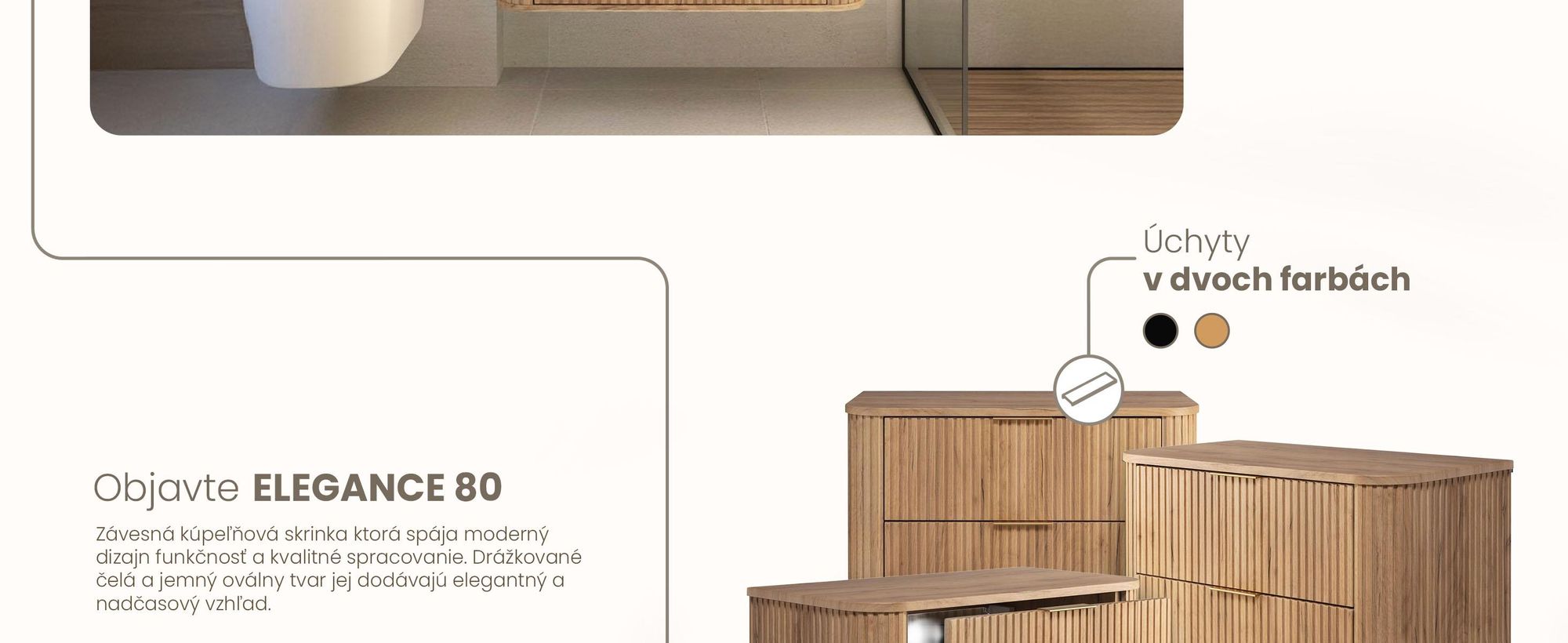 Kupelnova Skrinka - 80 CM - Hnedý Mat - MDF - 2 Zásuvky - Kúpeľňový Nábytok
