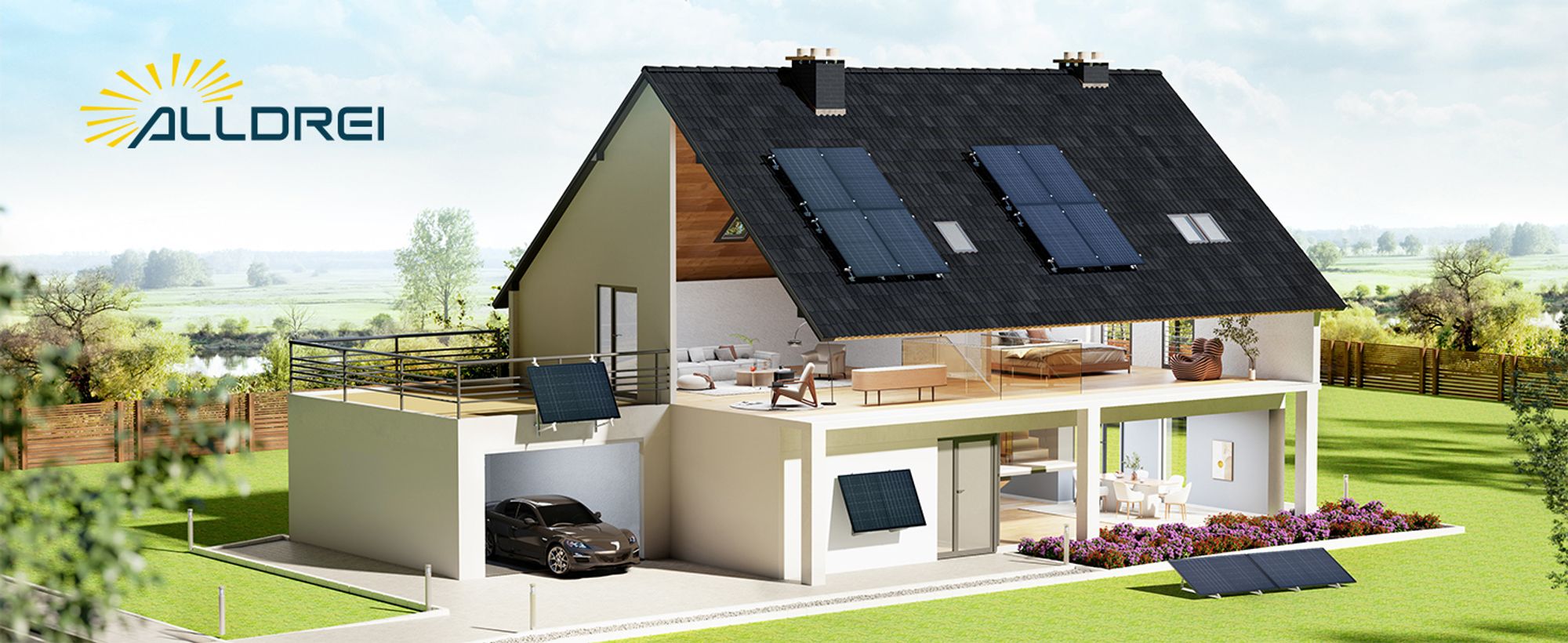 Balkonkraftwerk mit Speicher 2000w(500*4) mit Anker Solix Solarbank 2 E1600 Pro