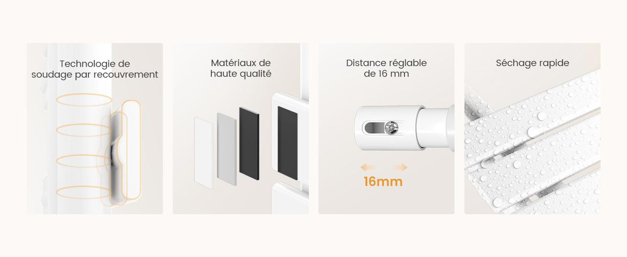 Radiateur de salle de bain EMKE électrique avecvia application Wi-Fi Thermostat Sèche-serviettes 762 x 400 mm Blanc Porte-serviettes 400 W Sèche-serviettes