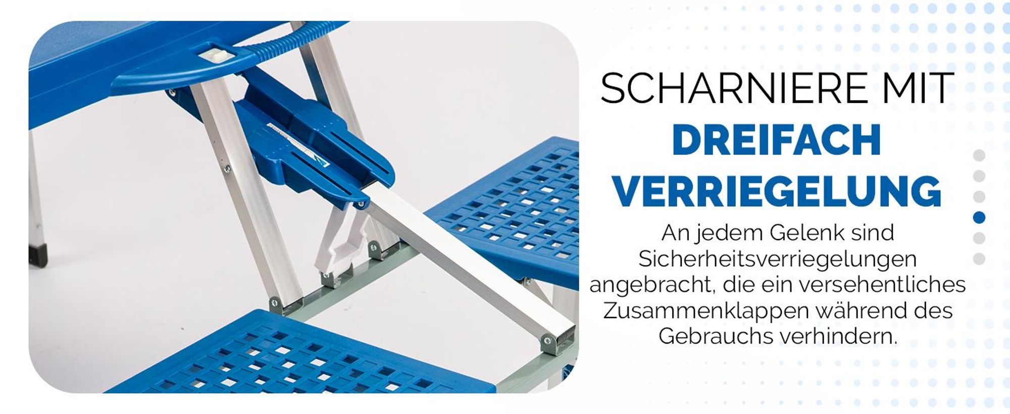 CASARIA Campingtisch mit 4 Sitzplätzen Blau