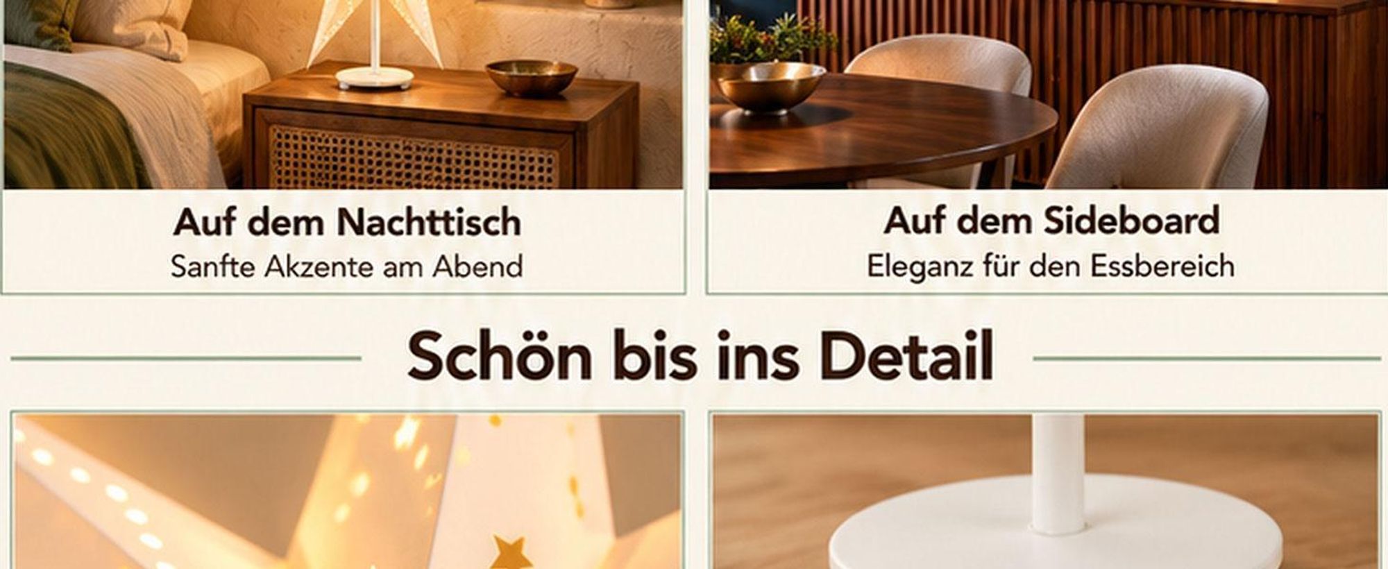 SALCAR 3D LED-Papierstern, 55 cm, Weihnachtsstern als Tischlampe, beleuchteter Stern für Fensterbank und Weihnachtsdekoration