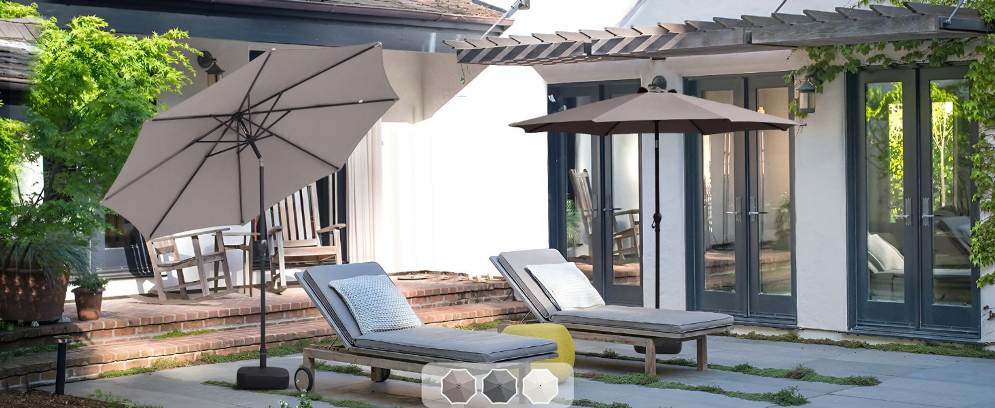 Sekey Alu Sonnenschirm 300 cm Rund Knickbar mit Kurbel Windfest und Neigbar UV 50 Schutz für Balkon und Garten, Taupe
