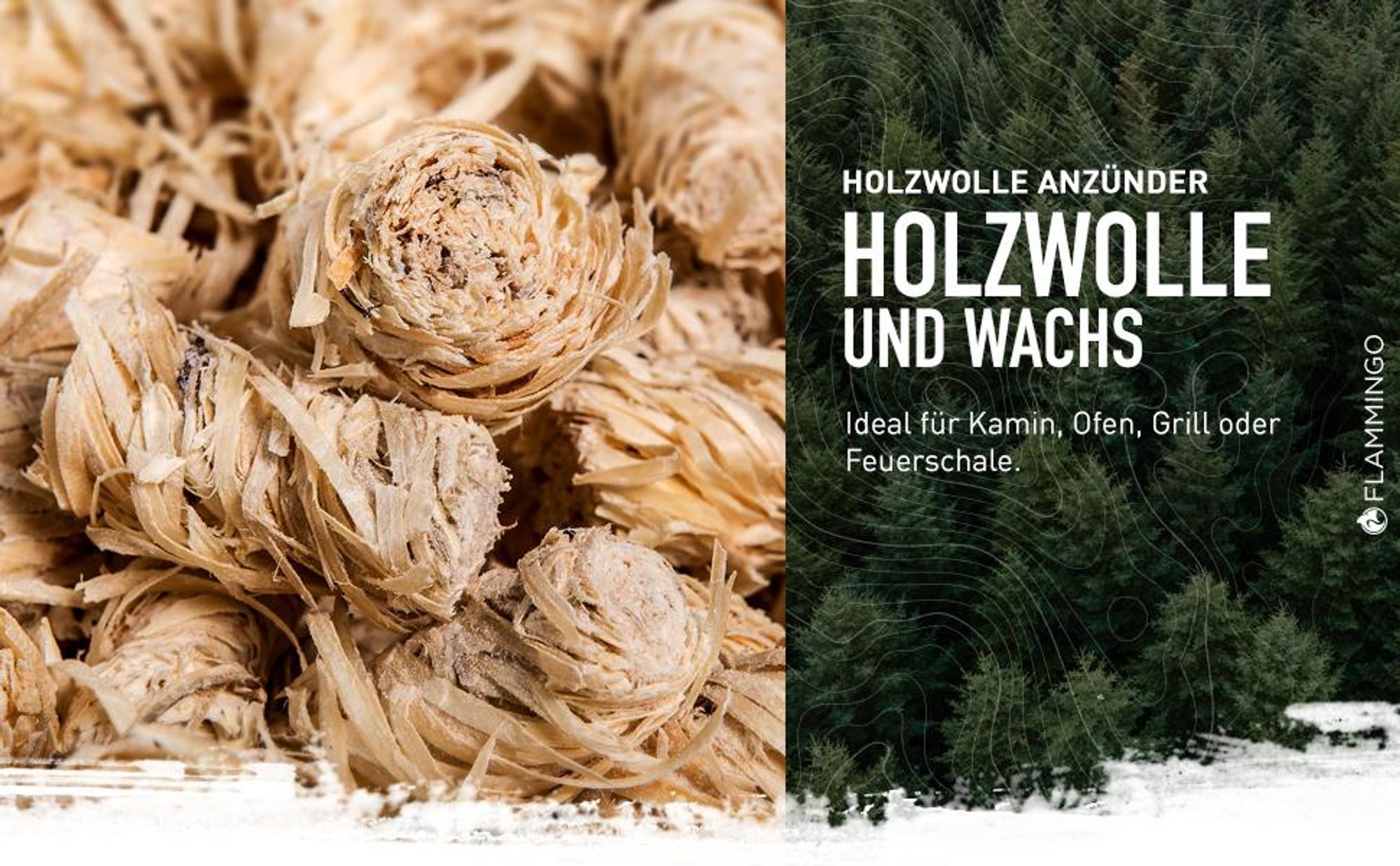 Flammingo® 5 kg Kamin-Anzünder und Grill-Anzünder (Ofen-anzünder, Anzündwolle, Anzündhilfe) aus Holzwolle und Wachs - schnell und rückstandlos