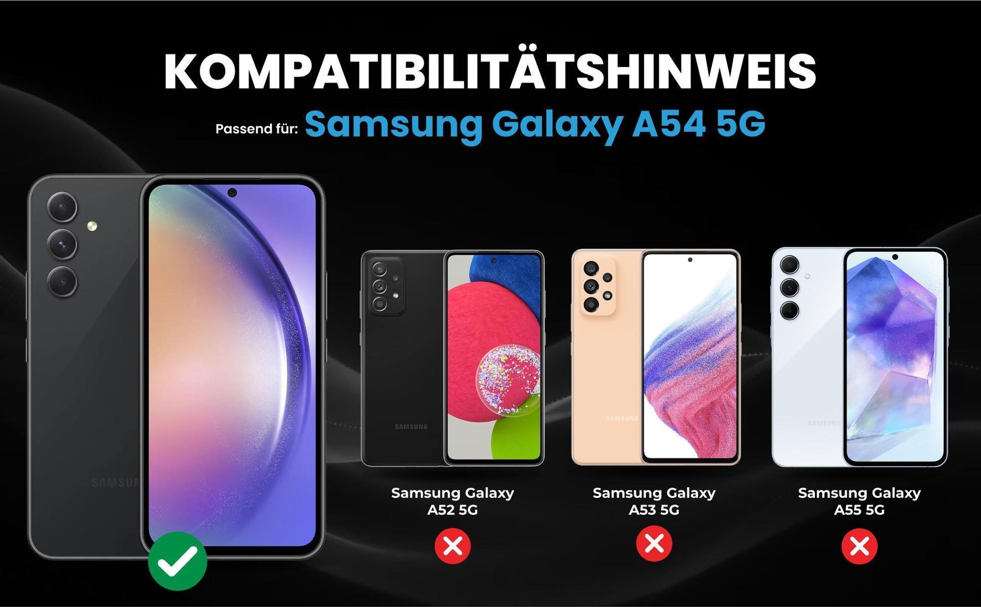 Kompatibilitätshinweise Hülle für Samsung Galaxy A54 5G