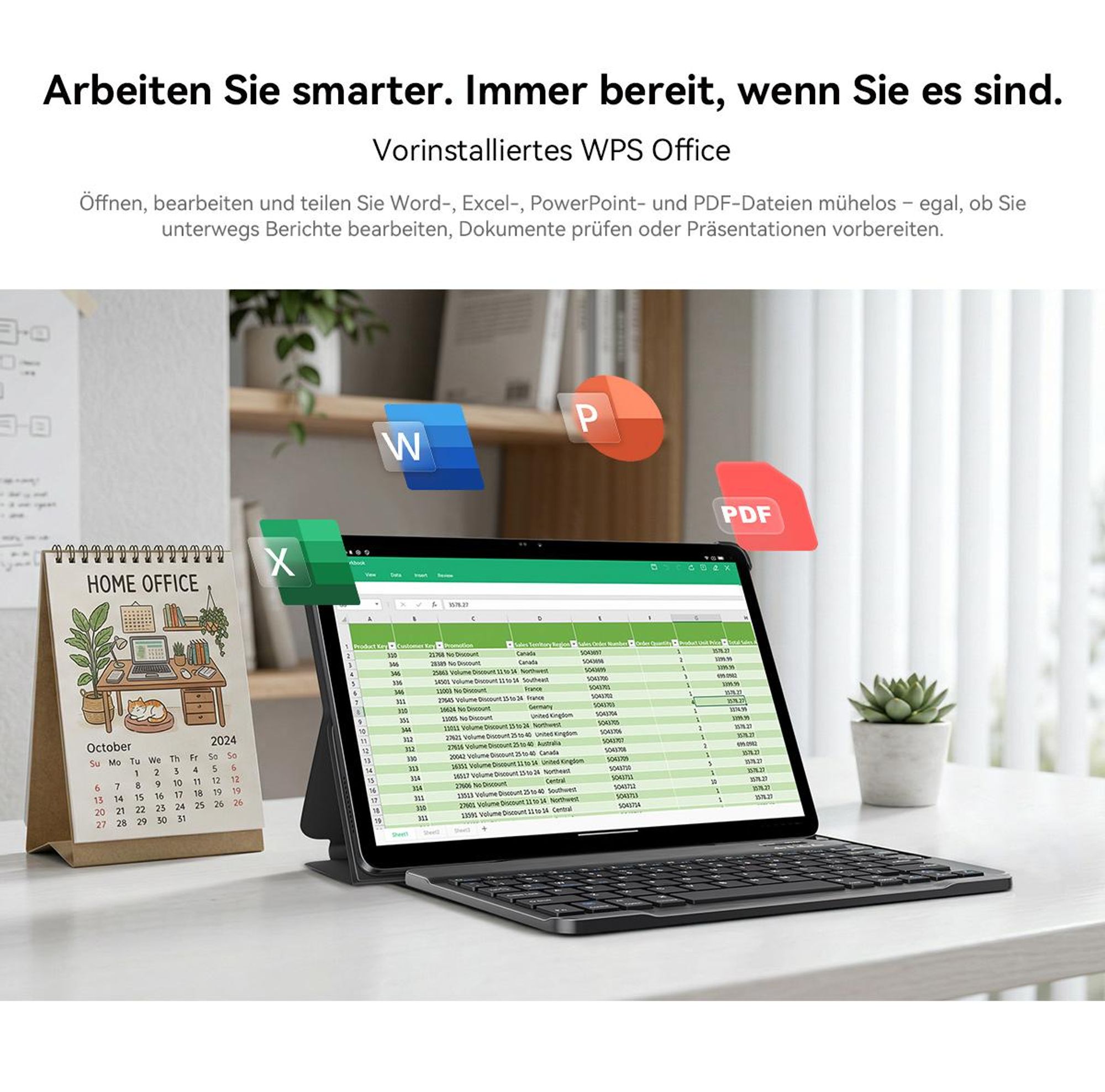 Blackview MEGA 5 Tablet, 12.2"/2,4K/120Hz Display, 1080P HD, 48GB+ 256GB+2TB TF, Dual-SIM 4G, WiFi 6, 10000mAh, mit Tastatur/Maus/Stylus/Hülle
