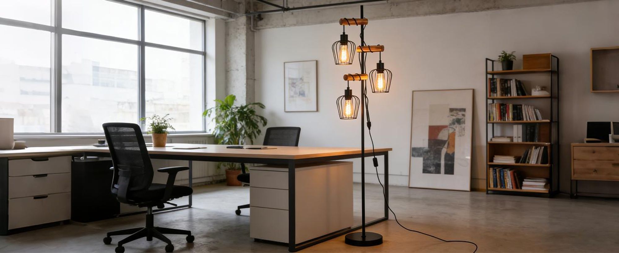 ZMH Stehlampe Wohnzimmer Holz Stehleuchte 3 flammig Wohnzimmerlampe Stehend Standlampe Leselampe Bodenlampe für Schlafzimmer Ohne Leuchtmittel