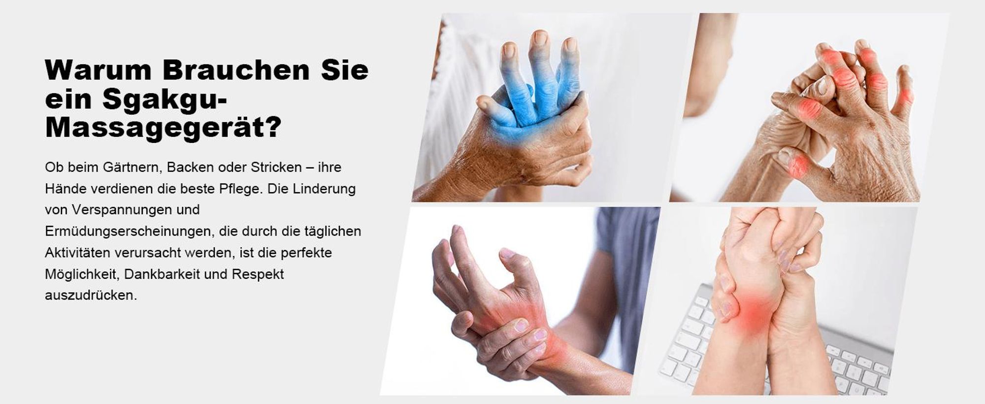 Intelligentes Handmassagegerät mit Wärme- und Kompressionsfunktion 3 Massageprogramme, 4 Temperatureinstellungen, 5 Kompressionsmuster Therapeutische