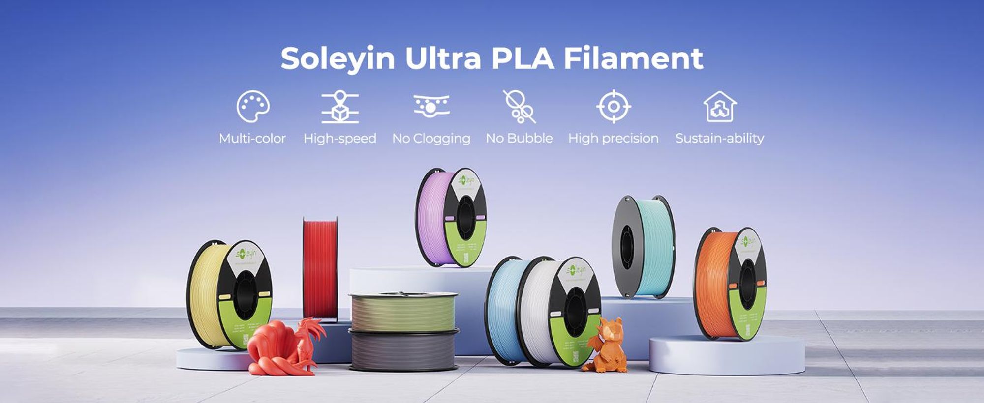 Creality Soleyin PLA Filament 1.75mm Weiß, 3D Drucker Filament 1kg 30-300mm/s, für die meisten 3D-Drucker Creality Ender-3 K1 K1C K2 plus Hi