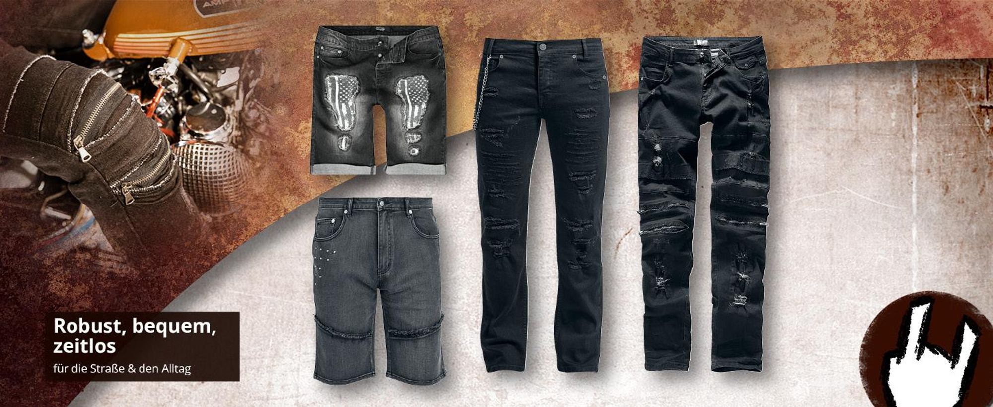 Rock Rebel by EMP Herren rotes Vintage T-Shirt mit Patches 3XL