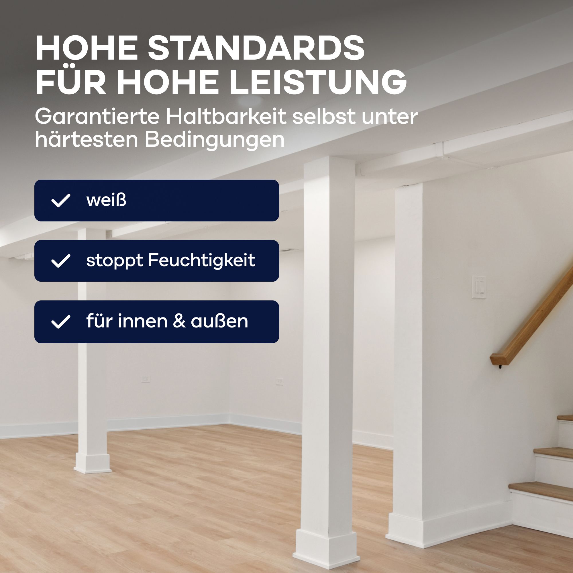 Plid Isolierfarbe LH 0,75 L Weiß – Hochdeckende Innenfarbe für ca. 20 m² – Kellerfarbe, Nikotinfarbe, deckweiß,  Germany