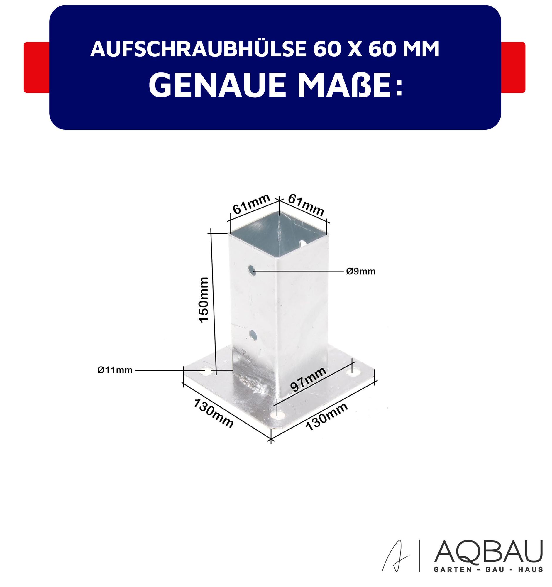 Aufschraubhülse 60x60