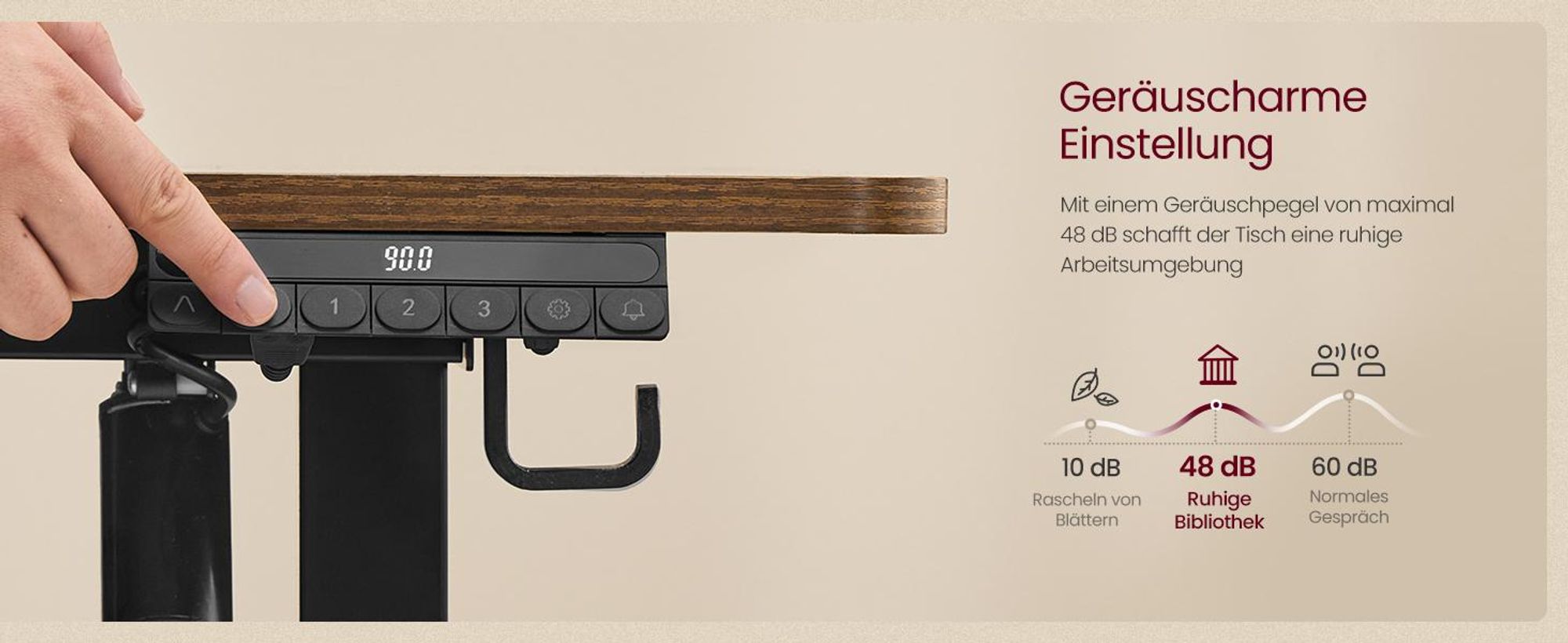VASAGLE Höhenverstellbarer Schreibtisch, 160 cm, USB-C-Anschluss, Erinnerung bei langem Sitzen, flexibel montierbarer Monitorständer