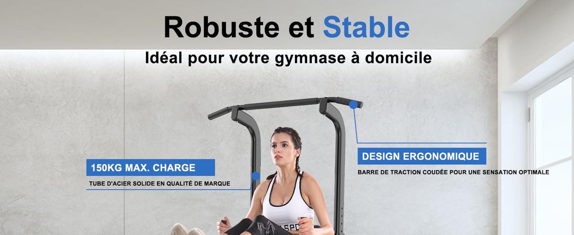 DH FitLife Power Tower Dip Station – Station de Musculation avec Barre de Traction et Barres de Dip pour Entraînement à Domicile