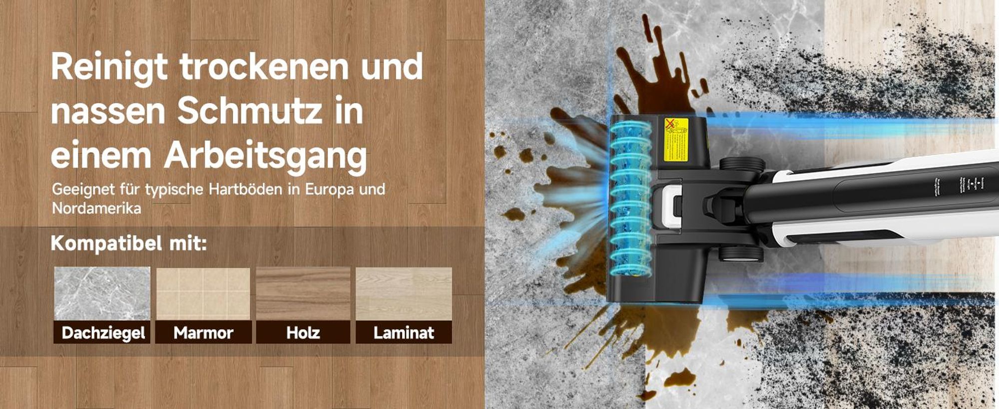Redkey W12 SE,Nass Trockensauger 2 in 1,45 Minuten,600ml Wassertank,Automatische Reinigungsfunktion,Elektrolytische Desinfektion, Haarentwirrung
