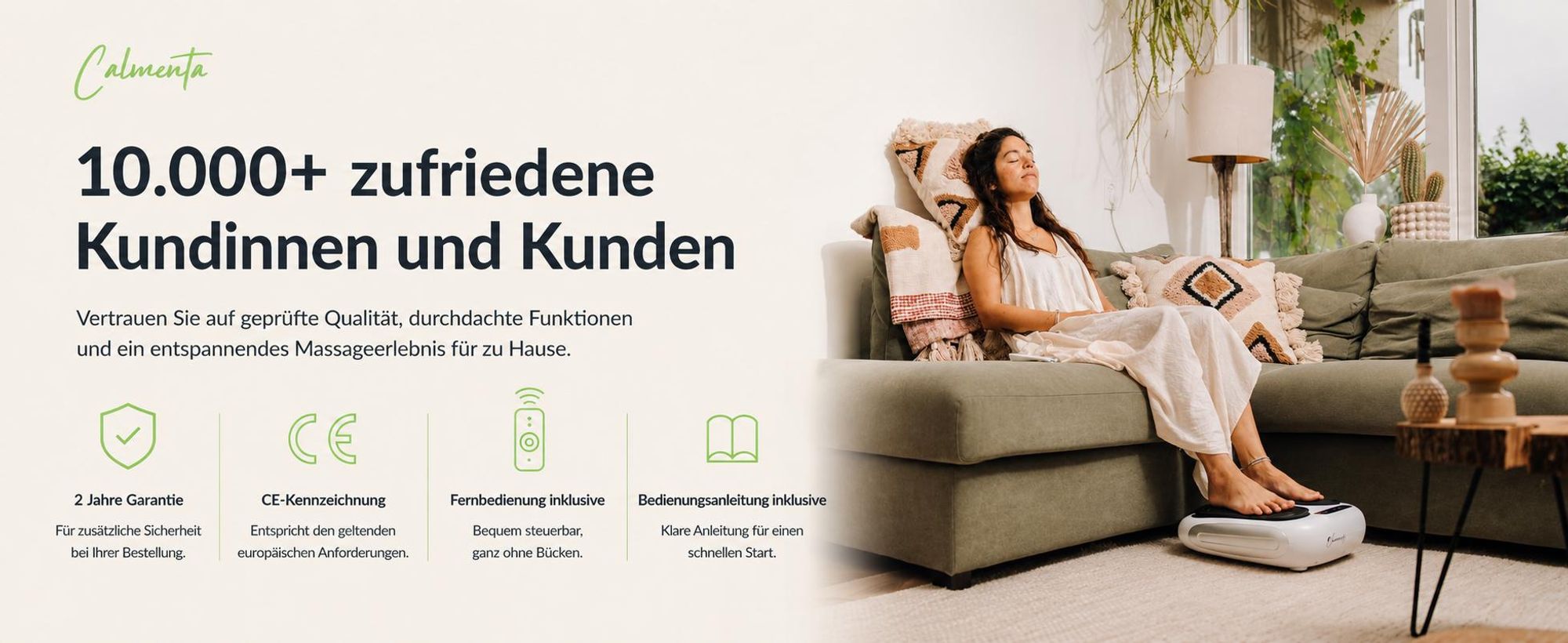 Calmenta Fußmassagegerät mitKennzeichnung, Fernbedienung und Anleitung inklusive