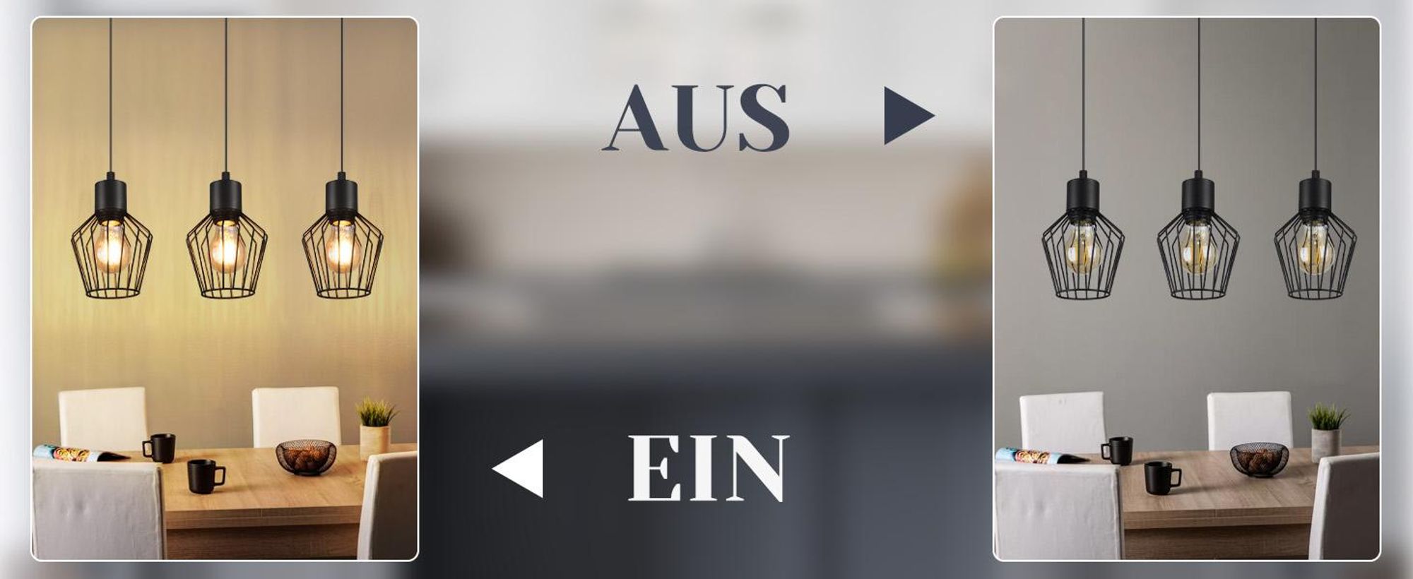 ZMH Pendelleuchte Esstisch 3 Flammig Schwarz Hängeleuchte E27 Hängend Lampen Metall Lampenschirm Hängelampe Industrie für Küche Schlafzimmer