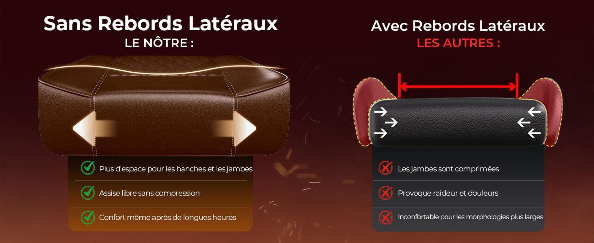 Fauteuil gaming GTPLAYER, fauteuil de bureau, fauteuil PC ergonomique, fauteuil pivotant réglable en hauteur, accoudoirs avec mécanisme synchrone, coussin lombaire, appui-tête
