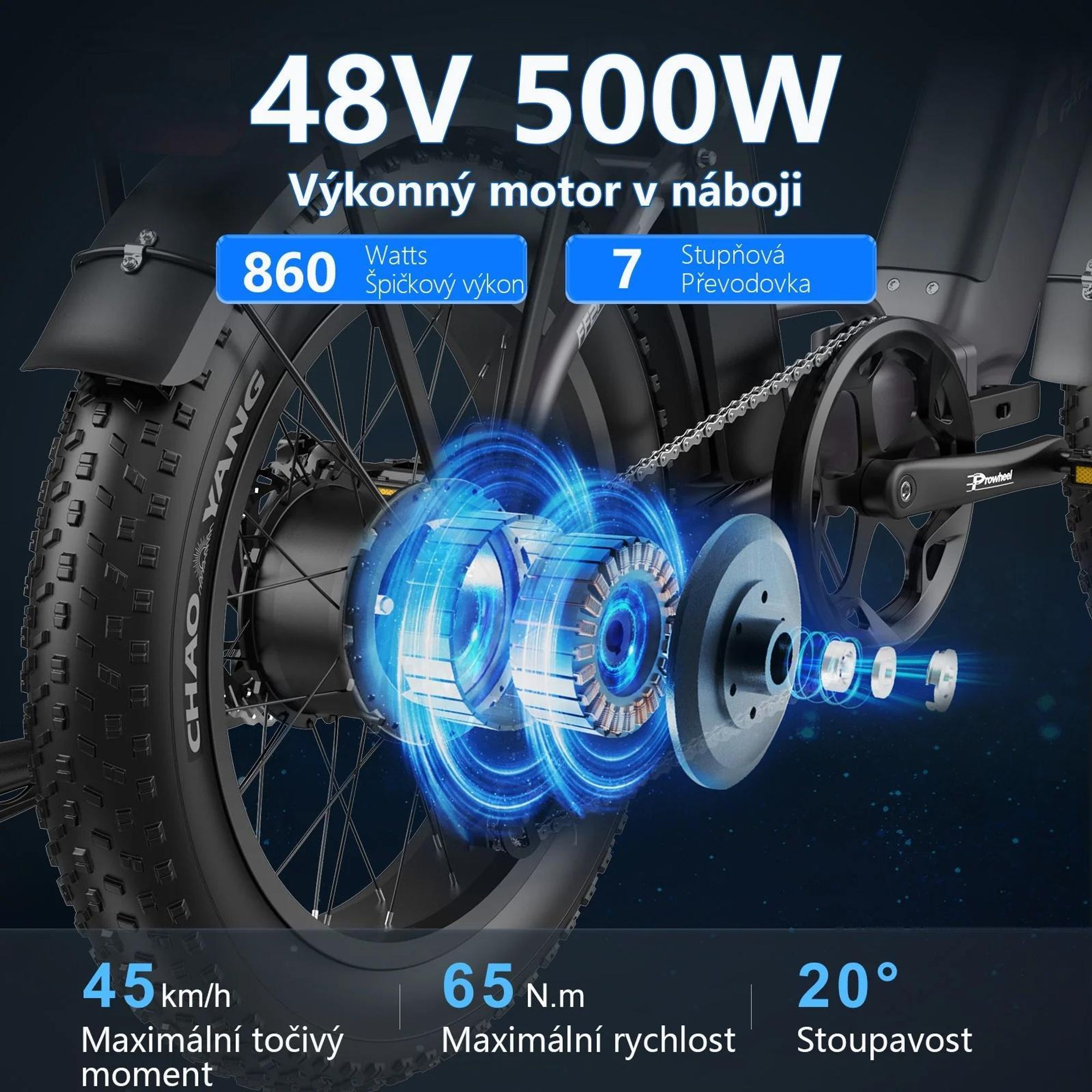 Elektrokolo FAFREES FF20 Polar - Baterie 48V12*2AH 20" Hydraulická Kotoučová Brzda - Šedomodrá