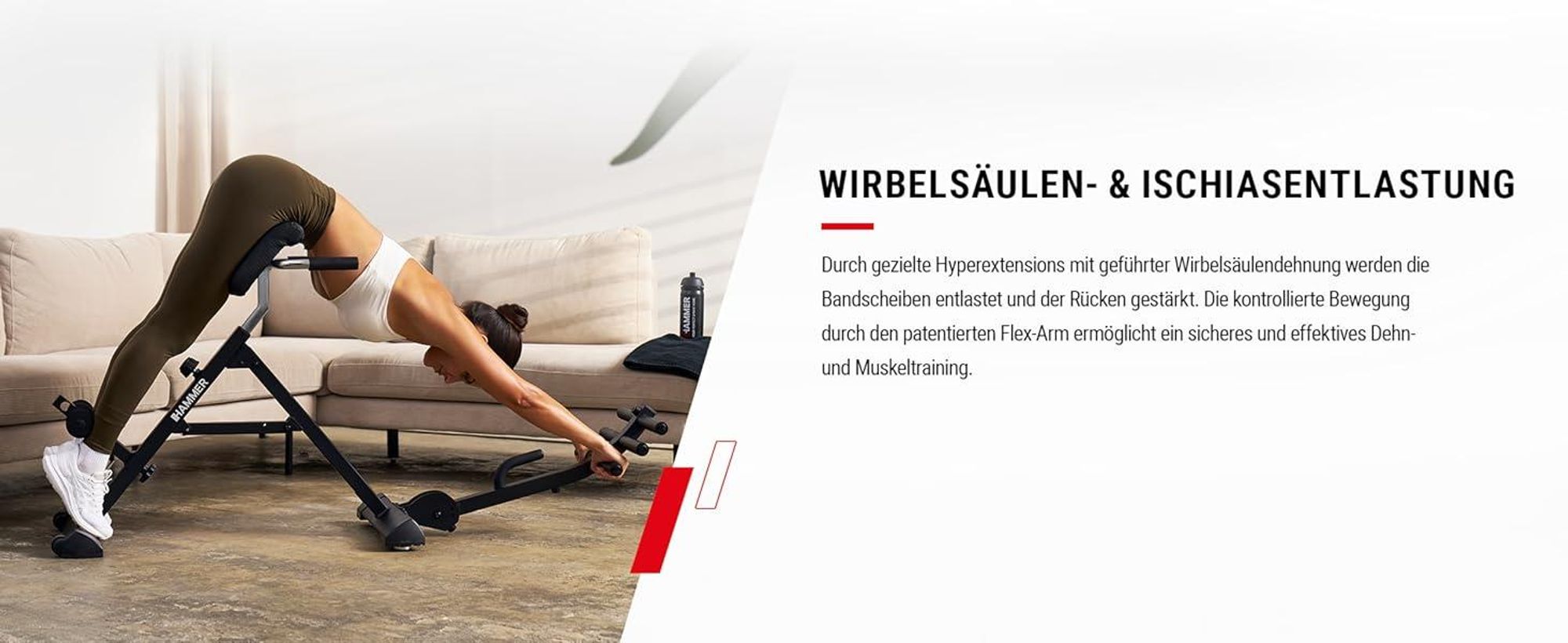 HAMMER Rückentrainer Tricon Flex, 3 in 1 Rücken-Komplett-Trainer