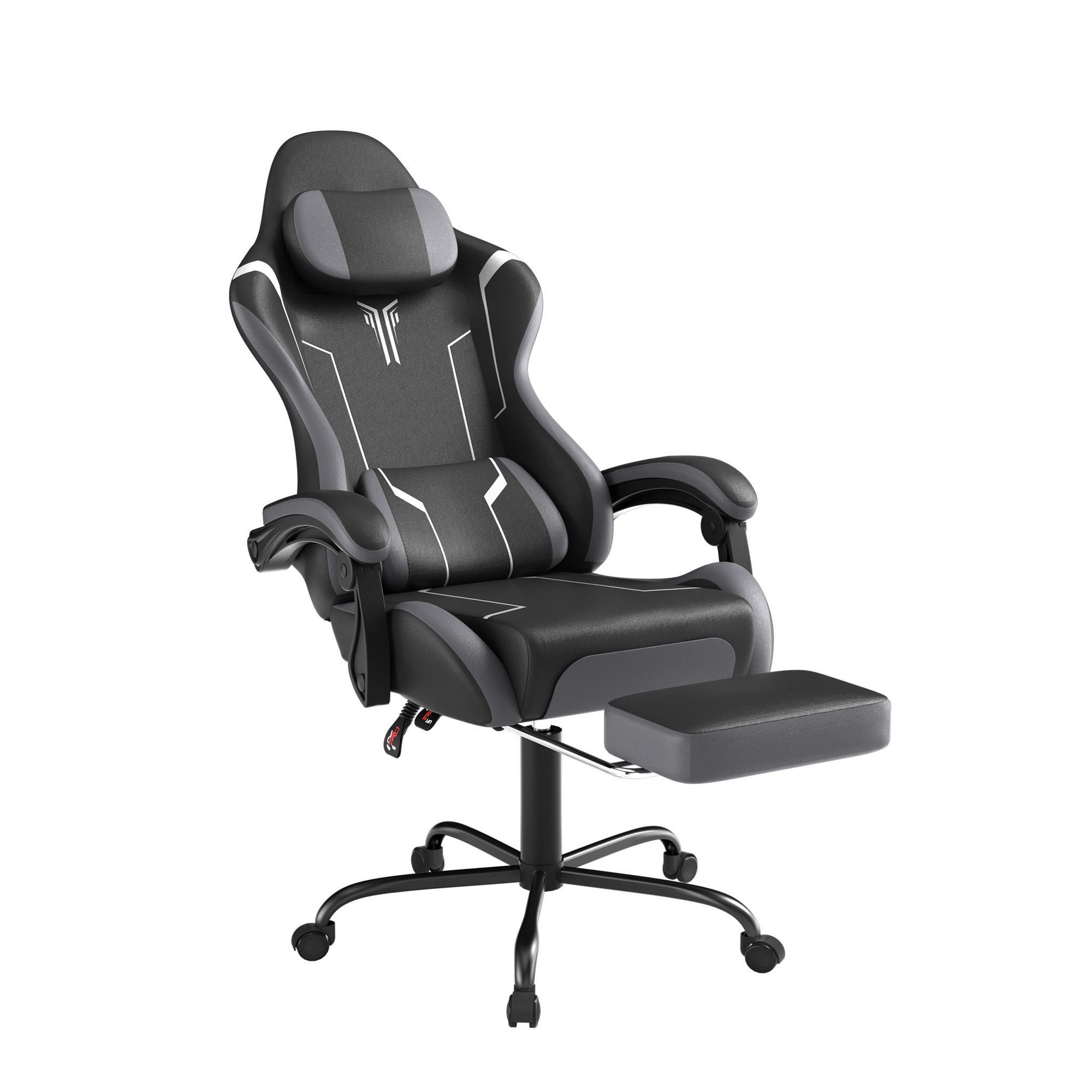 KRZESŁO GAMINGOWE ROSEJANE – Ergonomiczne krzesło do gier z funkcją masażu i podnóżkiem, regulowane oparcie (90°-135°), fotel gamingowy z poduszkami pod głowę i lędźwi, kolor zielony