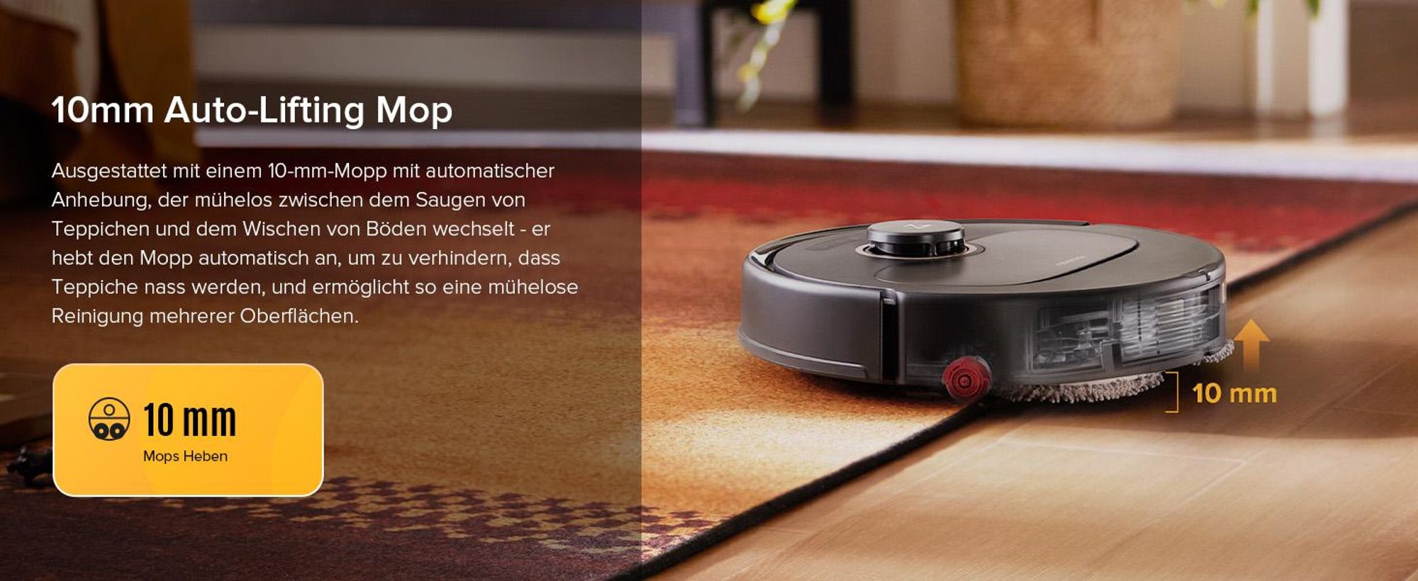 Roborock Qrevo S5V Staubsauger Roboter 12.000 Pa, Zero-Tangle System,Multifunktions-Dock,PreciSense-LiDAR-Navigation,Schwarz