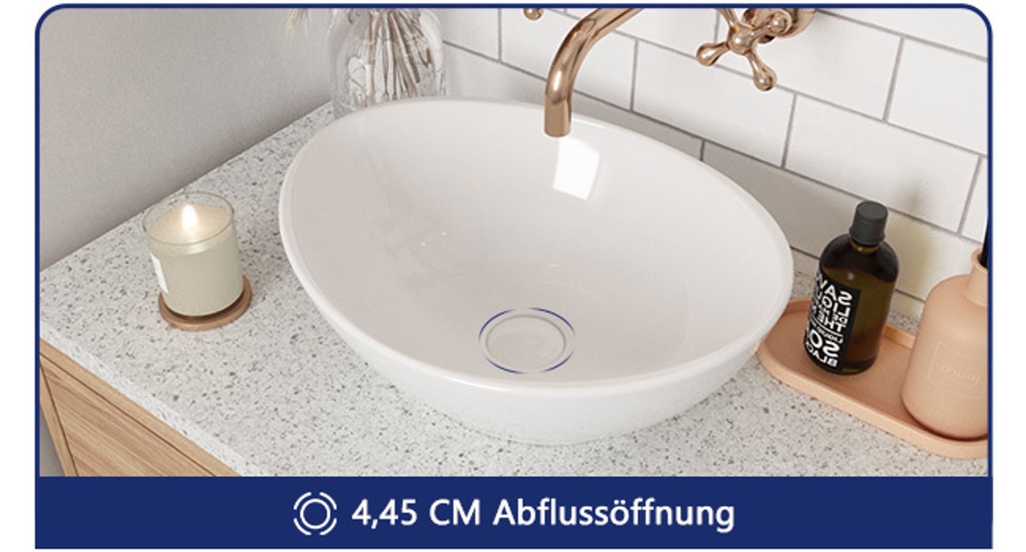 DeerValley Waschbecken Oval Keramik Aufsatzwaschbecken, Porzellan-Badezimmerwaschbecken, 40x33x14,5cm DV-1V051