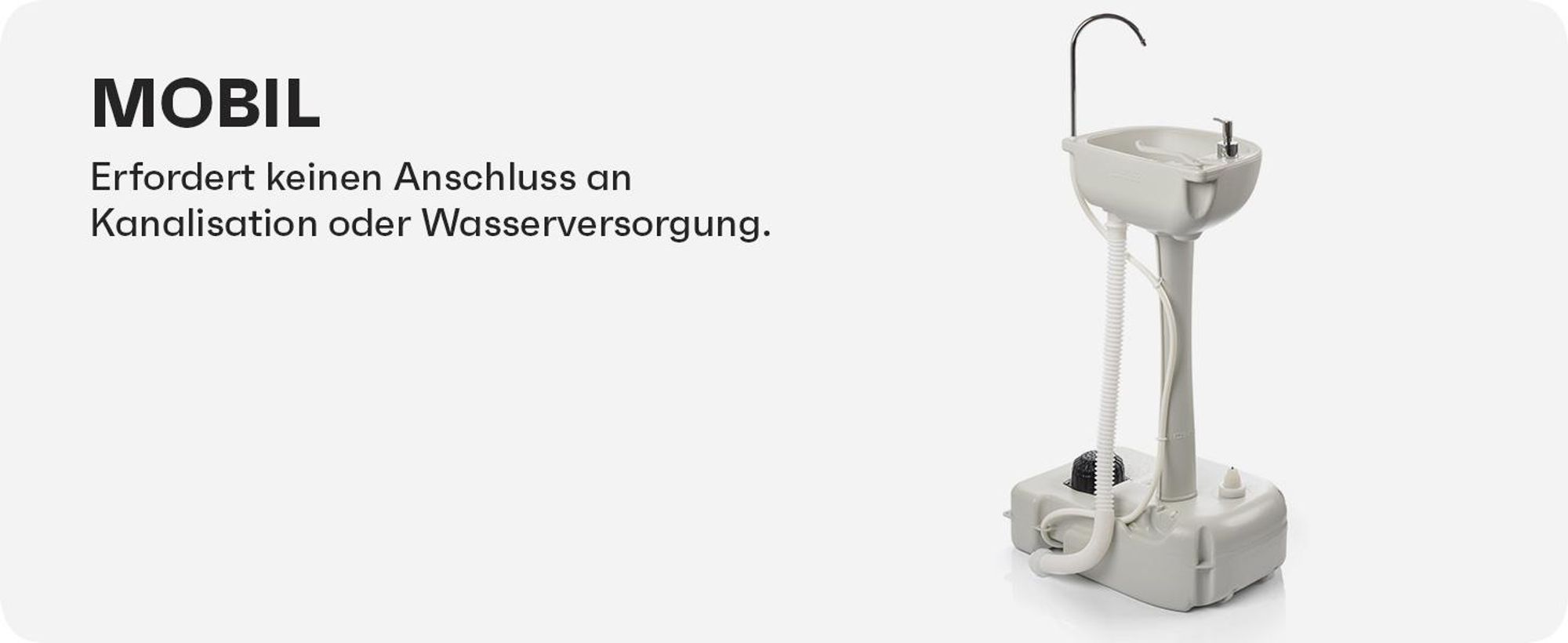Camping Waschbecken Handwaschbecken, Mobiles Waschbecken mit Fußpumpe und 17l Wassertank für Camping und Baustellen