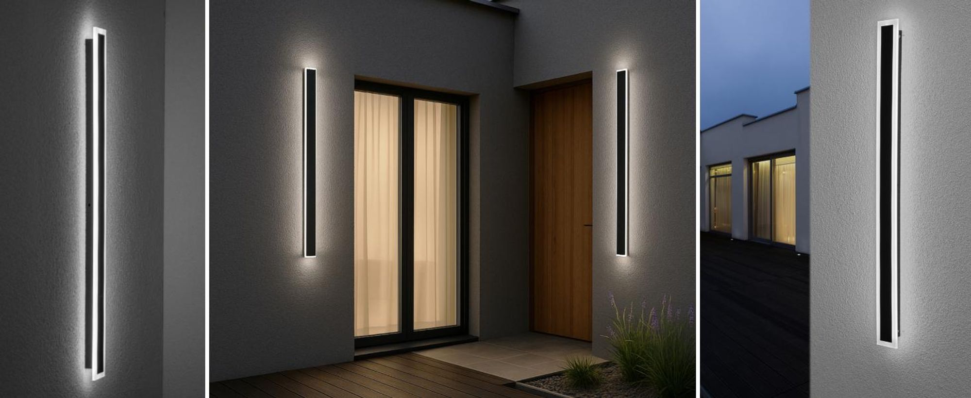 LUMILED LED Außenwandleuchte Schwarz 100cm 30W 4000K Neutralweiß IP65 Wandleuchte Wasserdicht Modern Wandbeleuchtung Außenbeleuchtung Hauswand Gartenfassade Eingangsbereich Terrassen Balkon 230V
