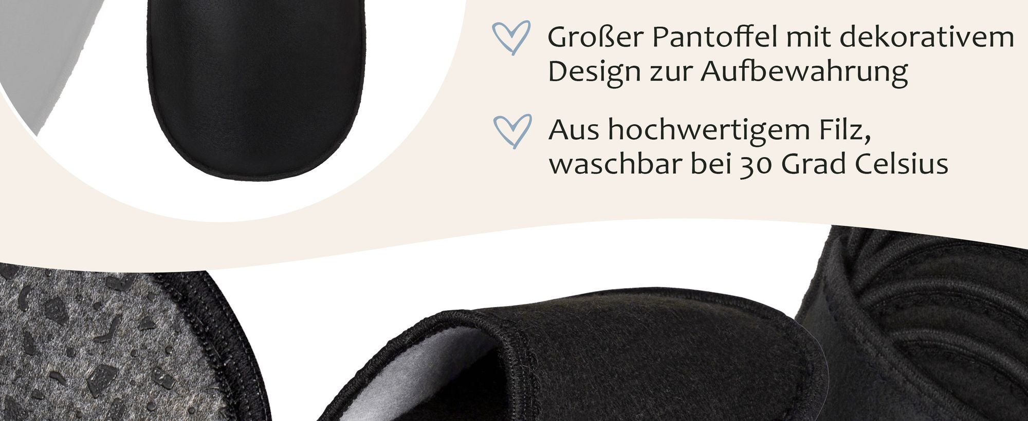 ONVAYA® ABS Gästepantoffel | Schwarz | 6er Set | Antirutsch Sohle | Hausschuhe | Filzpantoffel | Gr. 36-45 Gästehausschuhe
