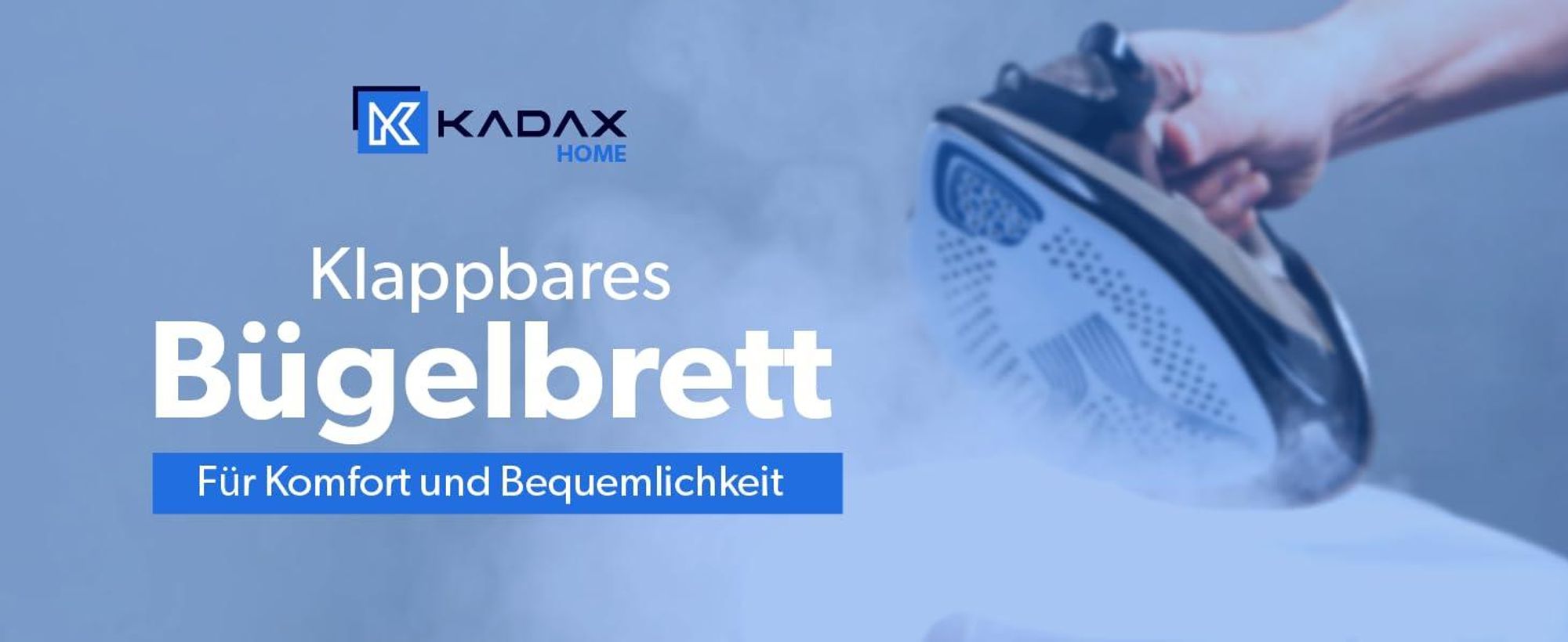 KADAX Klappbares Bügelbrett „Brusand", Dampfbügelbrett mit Metallnetz, 114 cm, Kariert