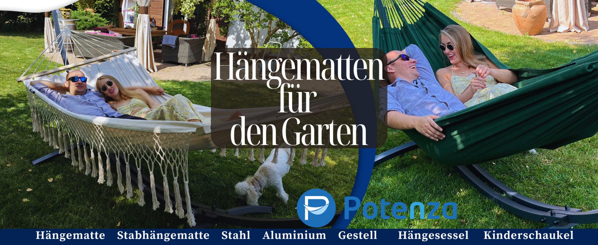 Potenza Gestell Outdoor Hängemattengestell XXL 365cm, 220kg I Gestell für Hängematten, Rahmen aus Verzinkter Stahl wetterfest