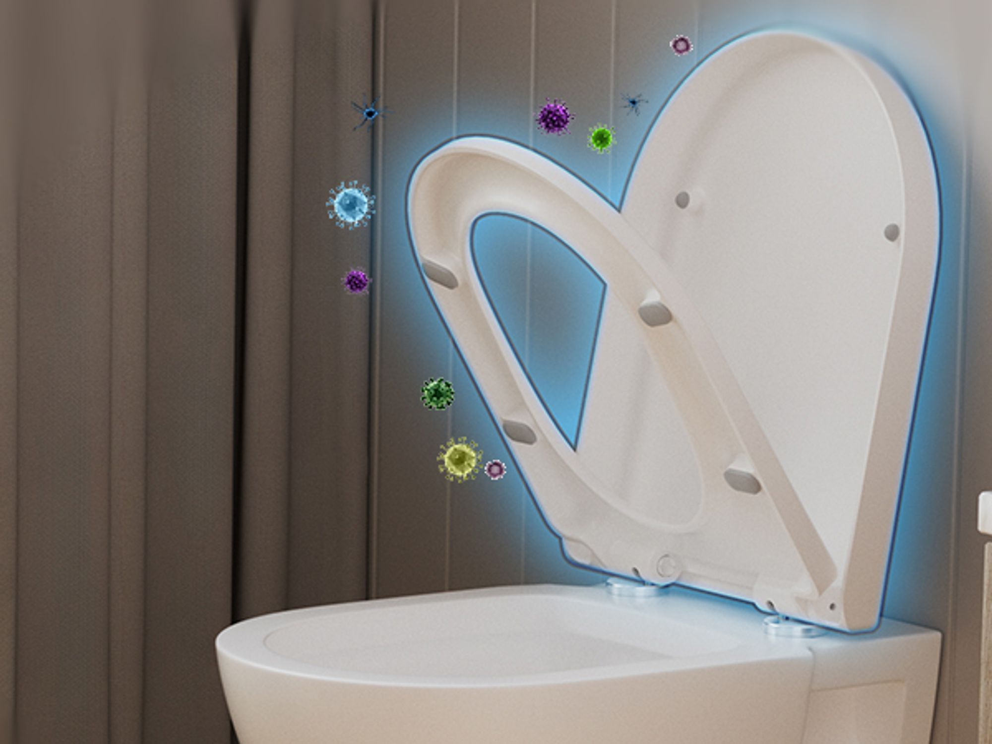 CECIPA WC-Sitz D-Form mit Absenkautomatik, Toilettendeckel aus Duroplast, Klobrille Klositz Klodeckel, Schnelle Demontage, geräuschlos & Weiß