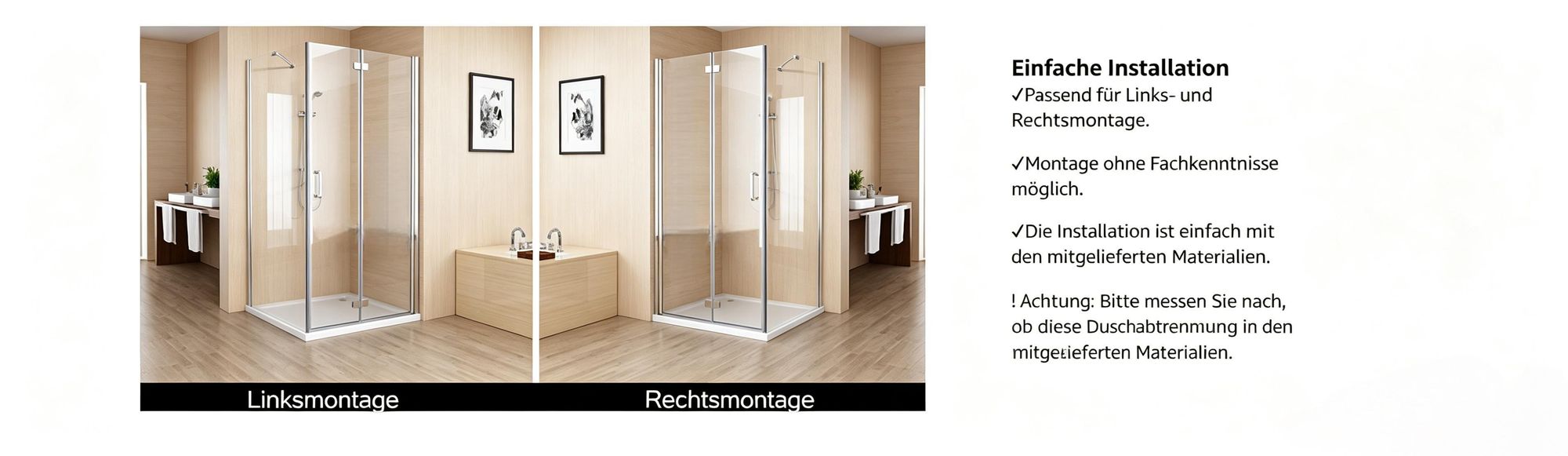 Duschkabine 90x75 cm Eckig Dusche Falttür 90 Seitenwand 75 Duschwand NANO Glas 185cm DB+SB