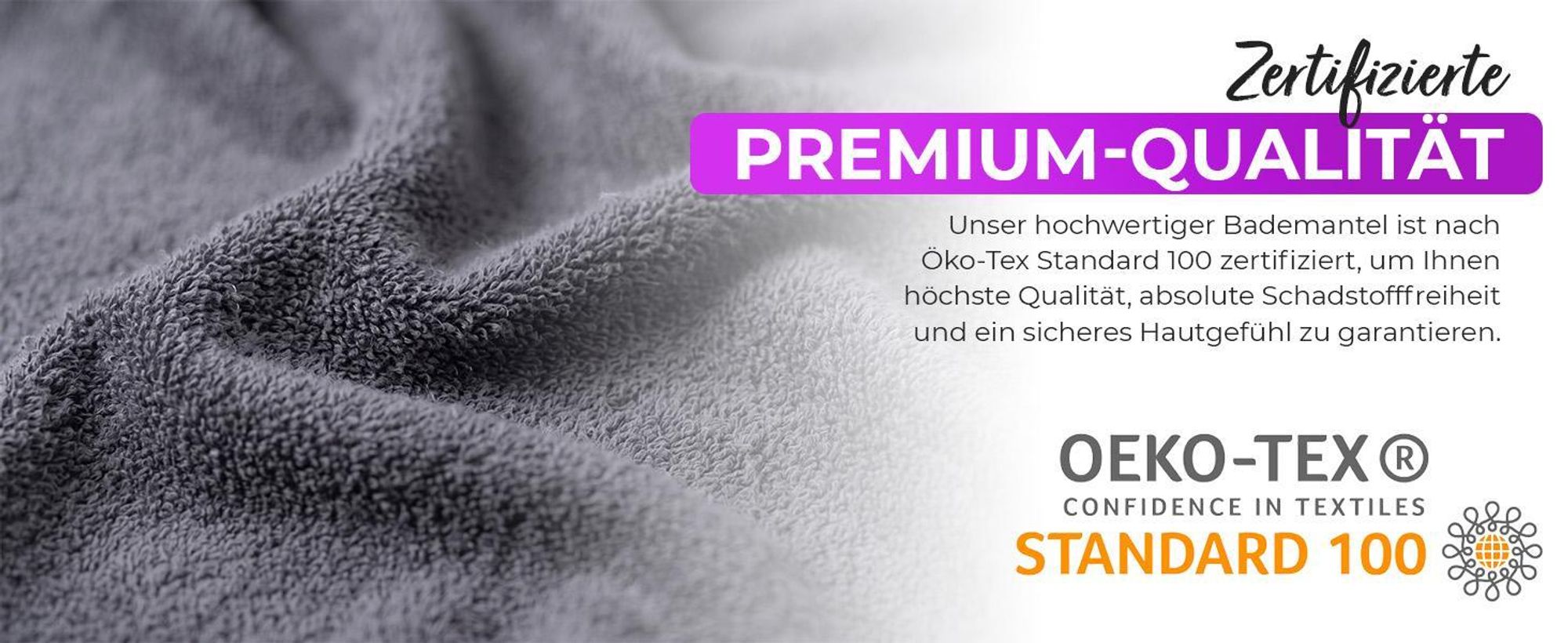 AR Line Kapuzen Bademantel 100% Baumwolle 450 g/m² – Uni Frottier Saunamantel, Größen S–XXXL, in Farbe: Anthrazit-Grau, in Größe: L