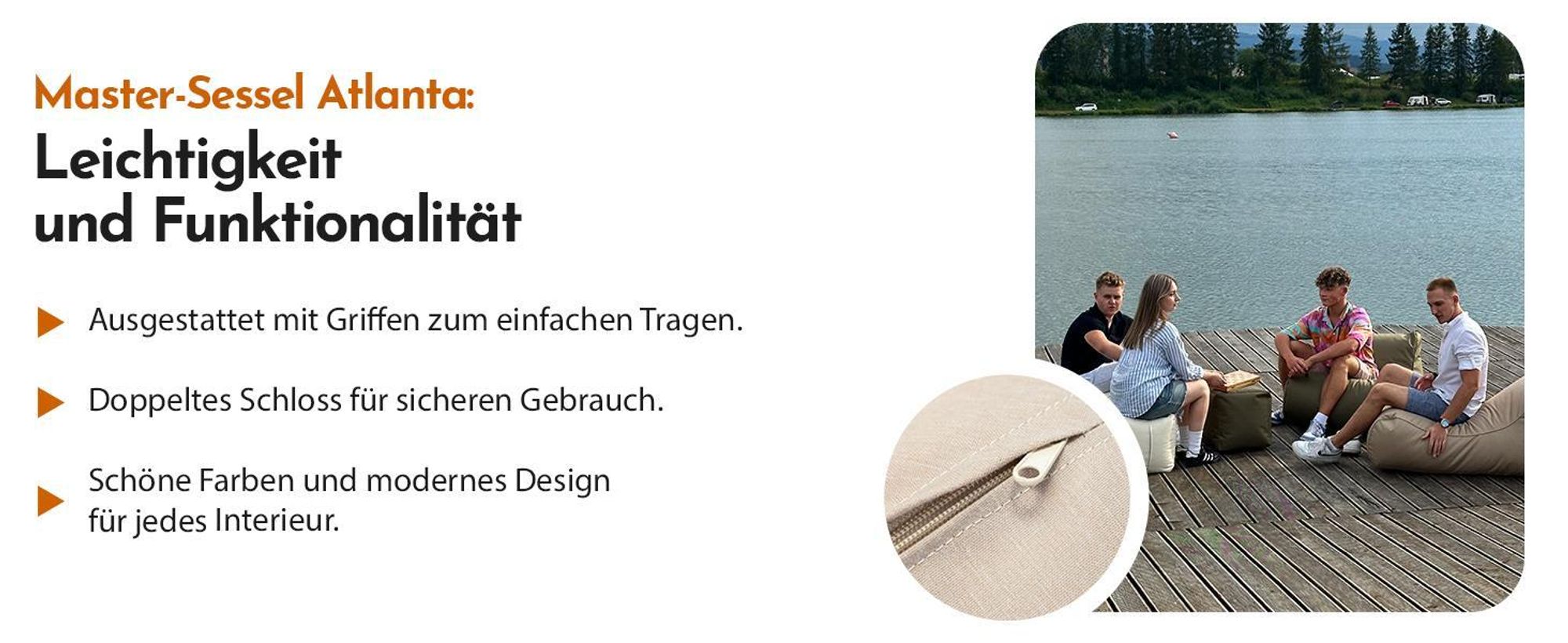 Ecopuf Master Outdoor Sitzsack wasserfest für Garten, Balkon & Terrasse, Farbe: Olive