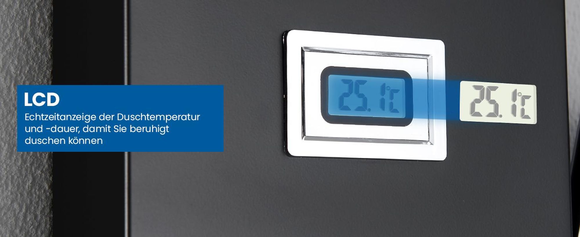 Auralum schwarz Duschsystem 4 Funktionen Duschpaneel Duschsäulen aus rostfreiem Edelstahl mit LCD Temperaturanzeige