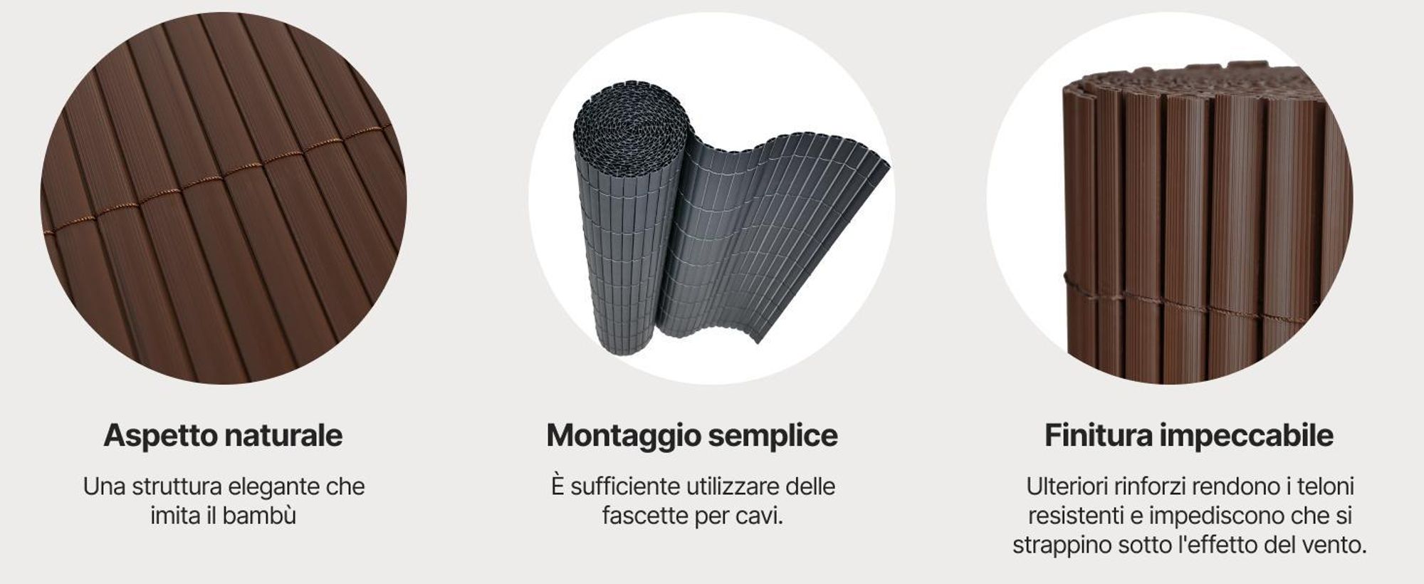 Schermo per balcone, terrazza e giardino, in PVC, Mazovia 100x300 cm, grigio, resistente al vento, agli agenti atmosferici e ai raggi UV, stuoia da esterno per tutto l'anno