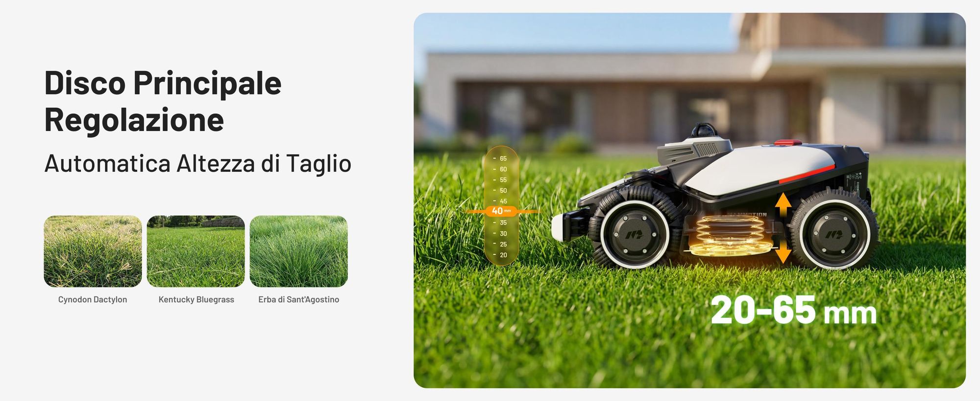 Robot tagliaerba Mammotion LUBA Mini 2 AWD 1500, senza filo, fino a 1500 m², taglio bordi, DropMow, mappatura, Modulo 4G, APP