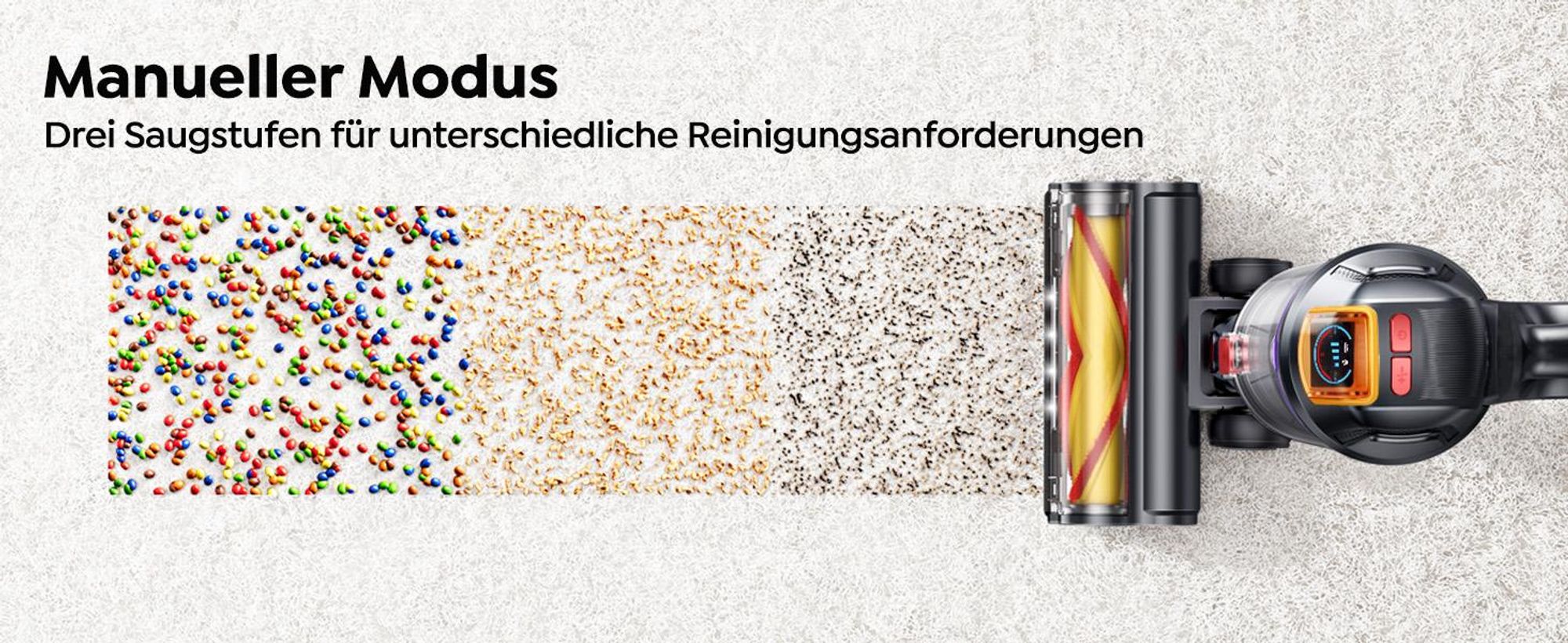 Buture VC90 Akku Staubsauger, 650W/65.000pa Staubsauger Kabellos mit Touchscreen, Bis zu 60 Min Laufzeit, Kabelloser Anti-Tangle-Staubsauger