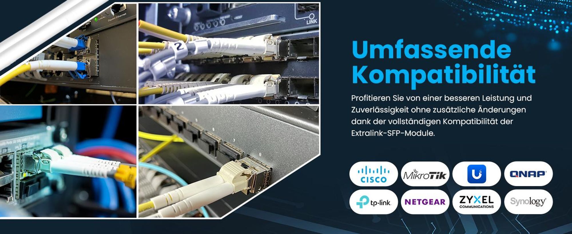 Extralink SFP 1,25G, SFP WDM Modul, 1.25 Gbps, 1310/1550 nm, Single Mode, 3 km, SC, DOM, Paar, dediziert für HP/Aruba