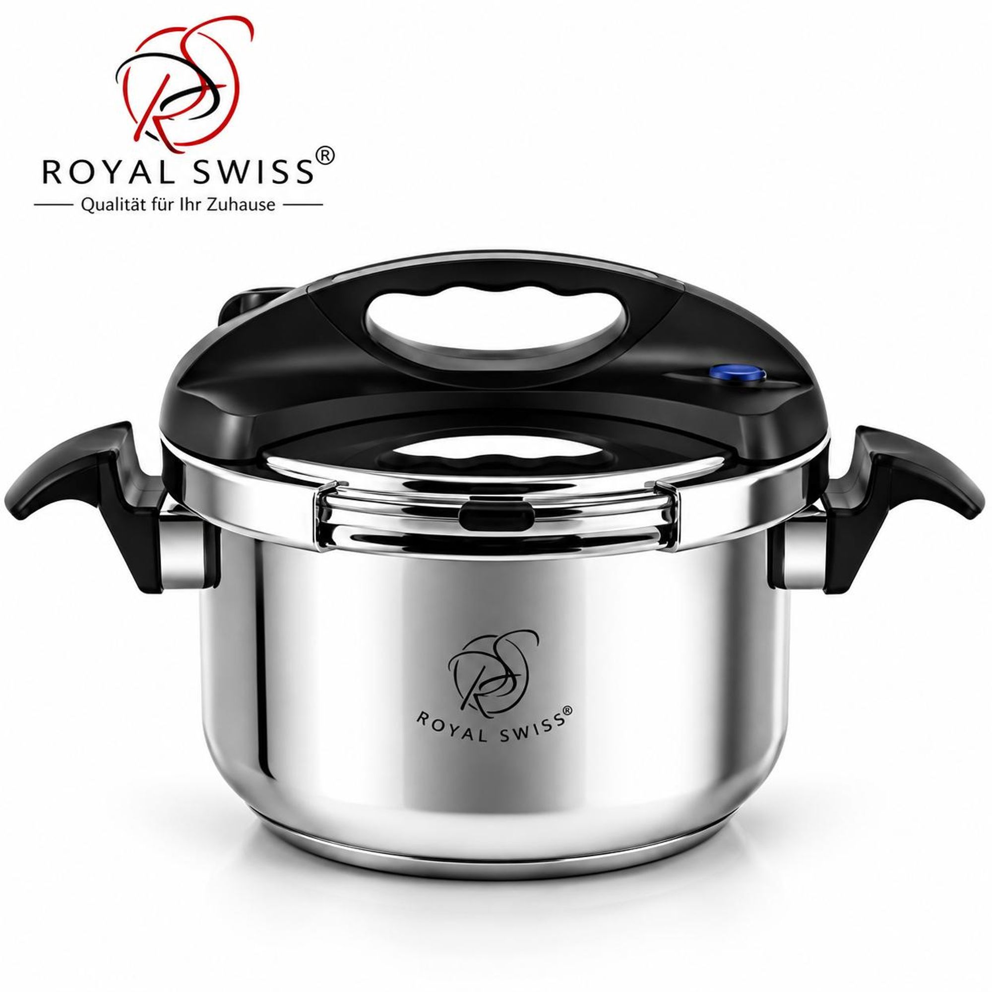 Royal Swiss Schnellkochtopf 4L – Edelstahl, Ø 22 cm, für Induktion geeignet