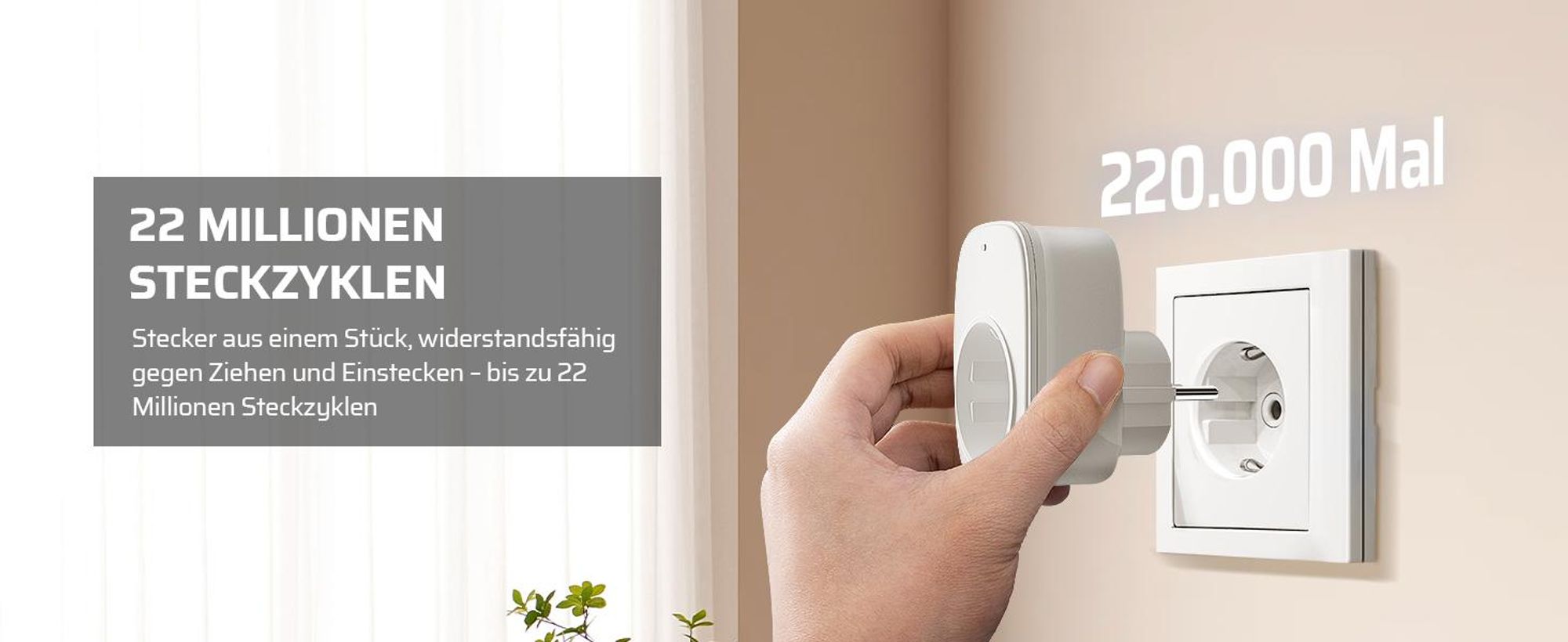 DEWENWILS Funksteckdosen mit Fernbedienung 4er Set, Innen, Weiß, 3680W