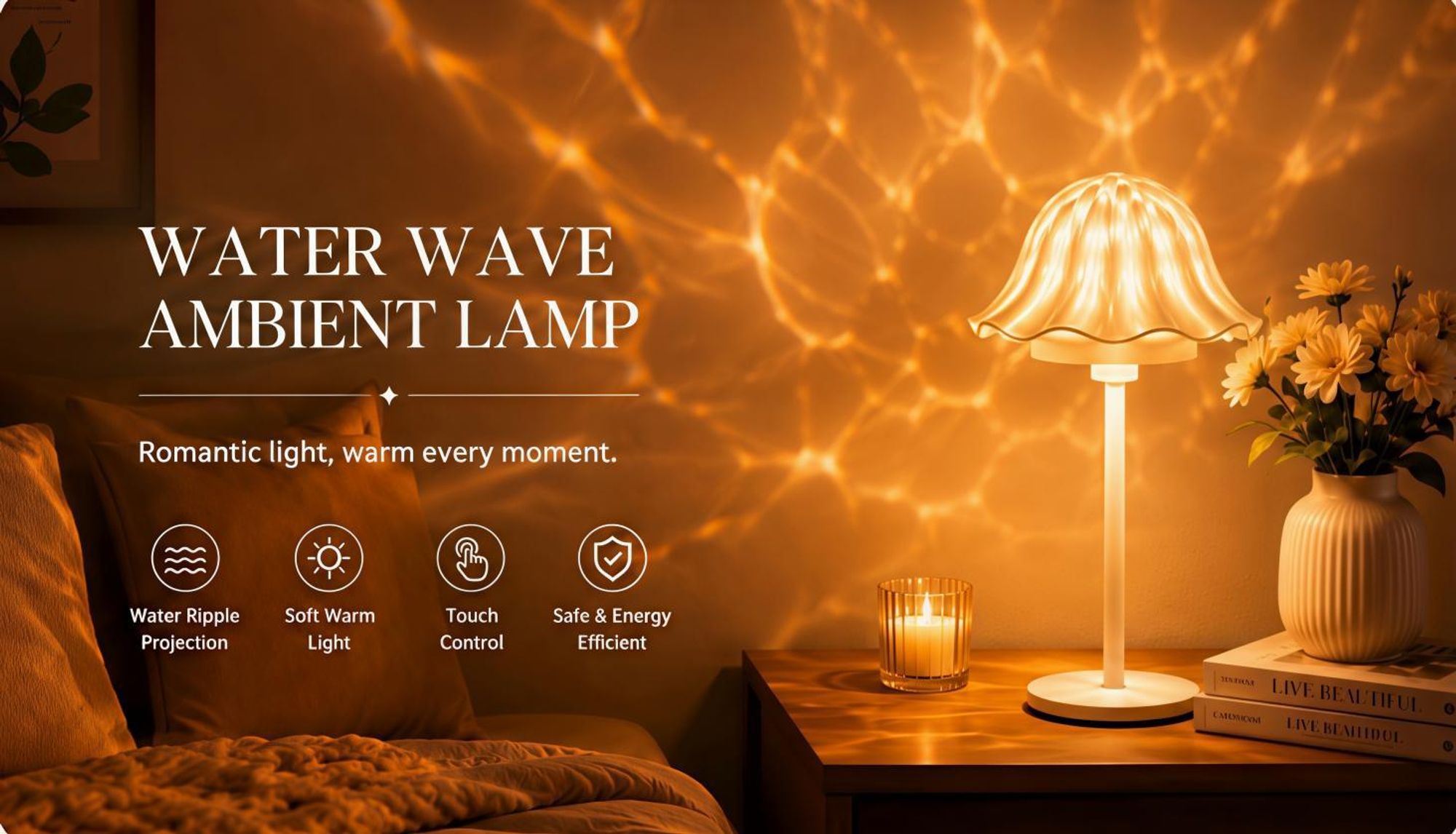 LED Tischlampe, 5200mAh, Kabellose Stufenlos Dimmbar, 3 Farbtemperatur, Touch & Fernbedienung, 16 RGB, Atmosphärenlampe, Projektionslampe, Nachtlicht