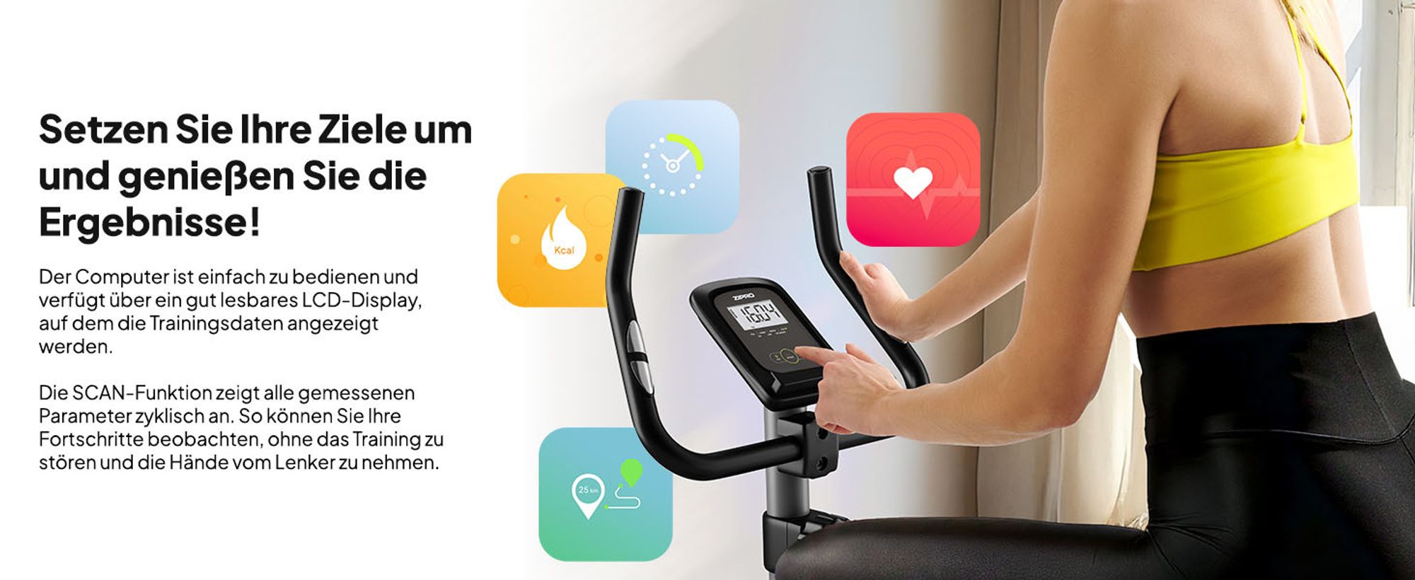 Zipro Heimtrainer Fahrrad Drift – Magnetisches Fitnessbike mit 6kg Schwungmasse Leiser Hometrainer für Zuhause Kompakt, mit Pulsmessung Tablethalter