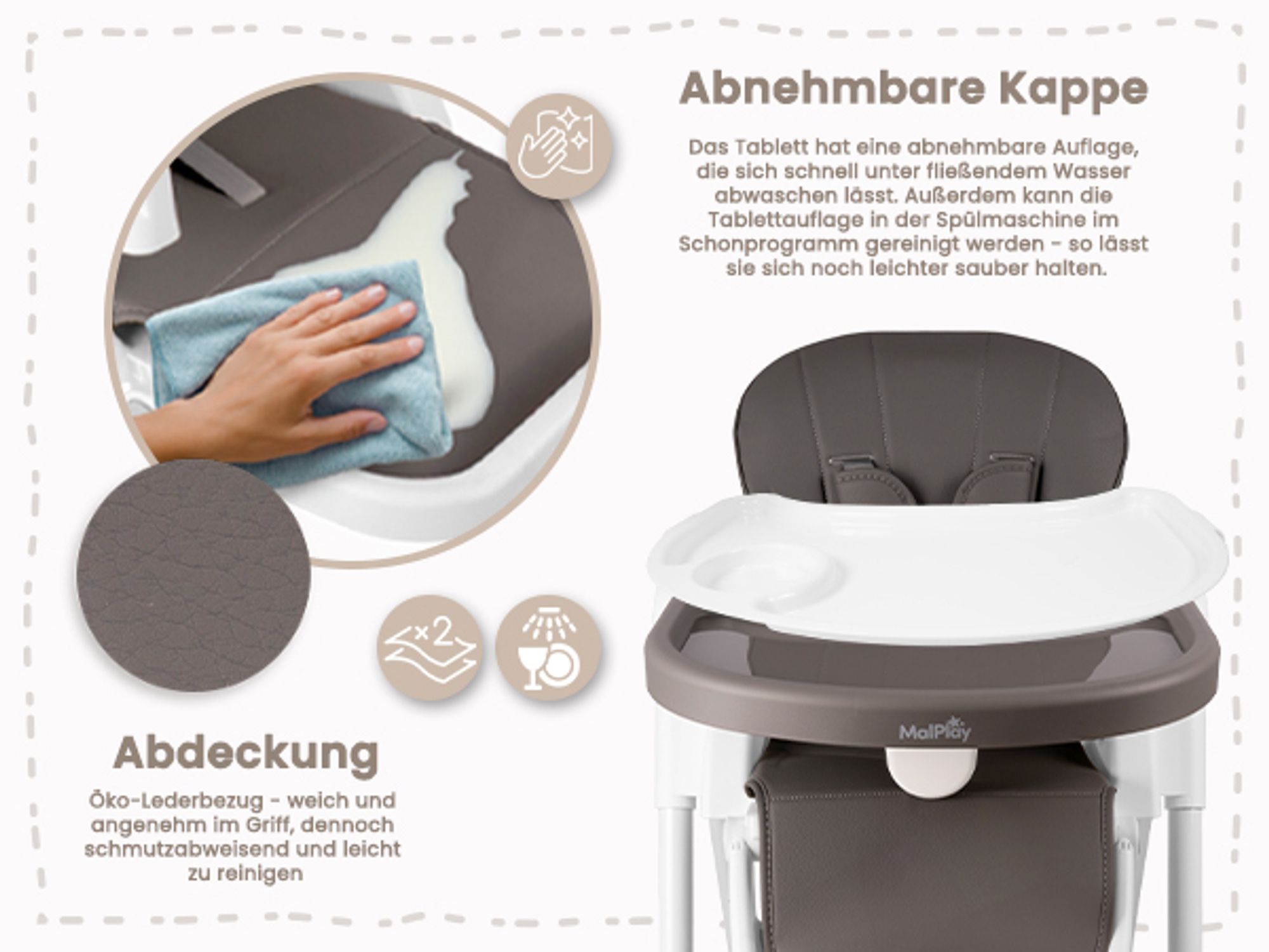 Kinderhochstuhl klappbarer Babystuhl mit verstellbares Tablett