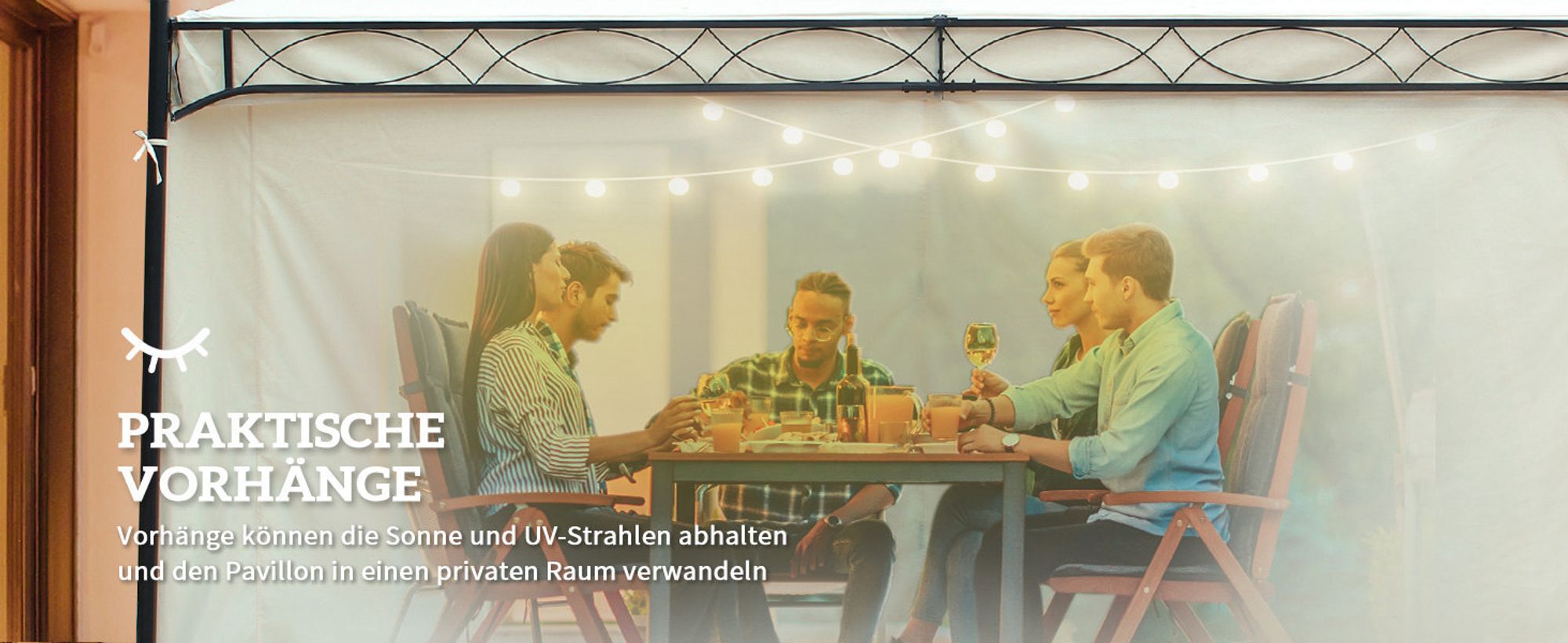 Outsunny Luxus Pavillon Gartenpavillon Partyzelt Festzelt Gartenzelt Pagode 3x4 m